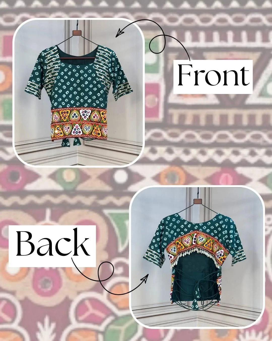 LW 7180 Cotton Bandhej Blouse 4