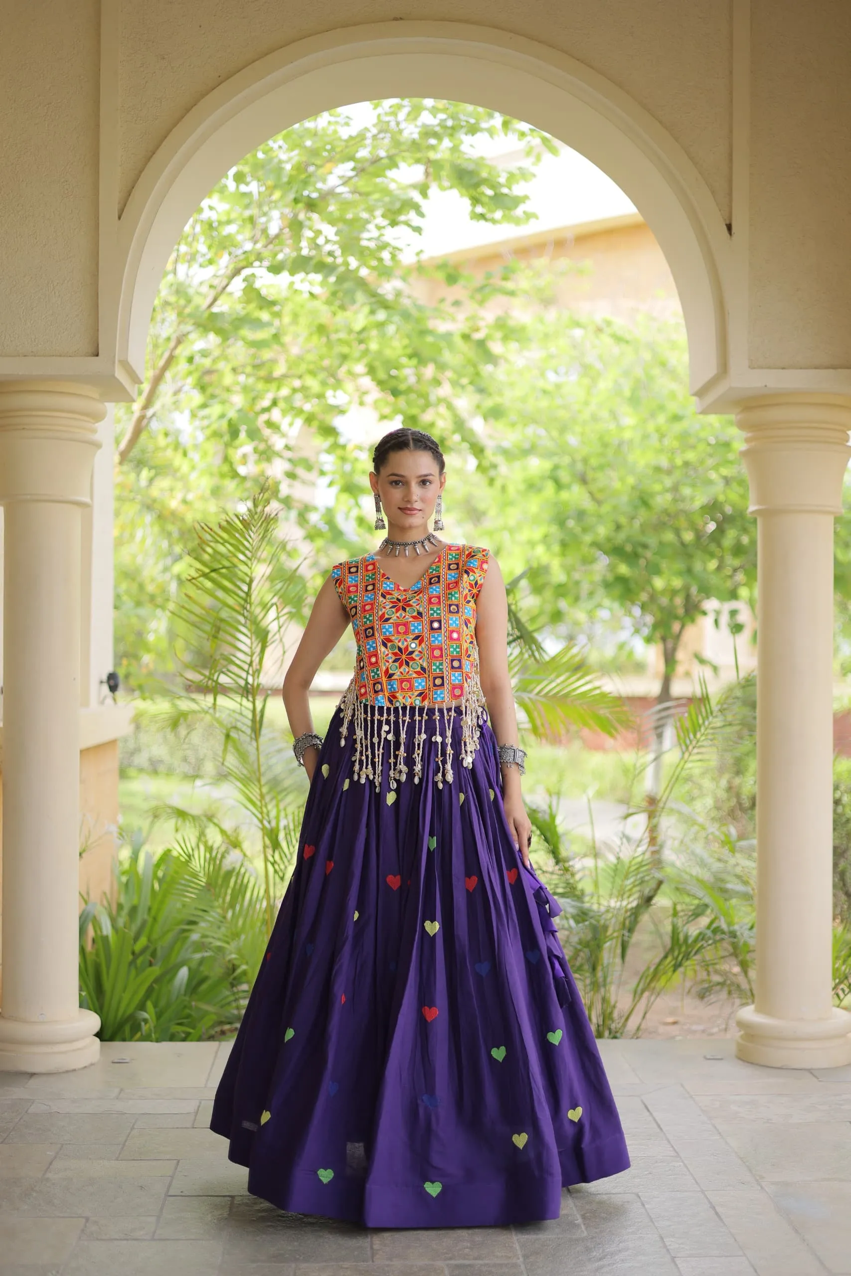 LW 7181 Wine Cora Cotton Lehenga Choli 2