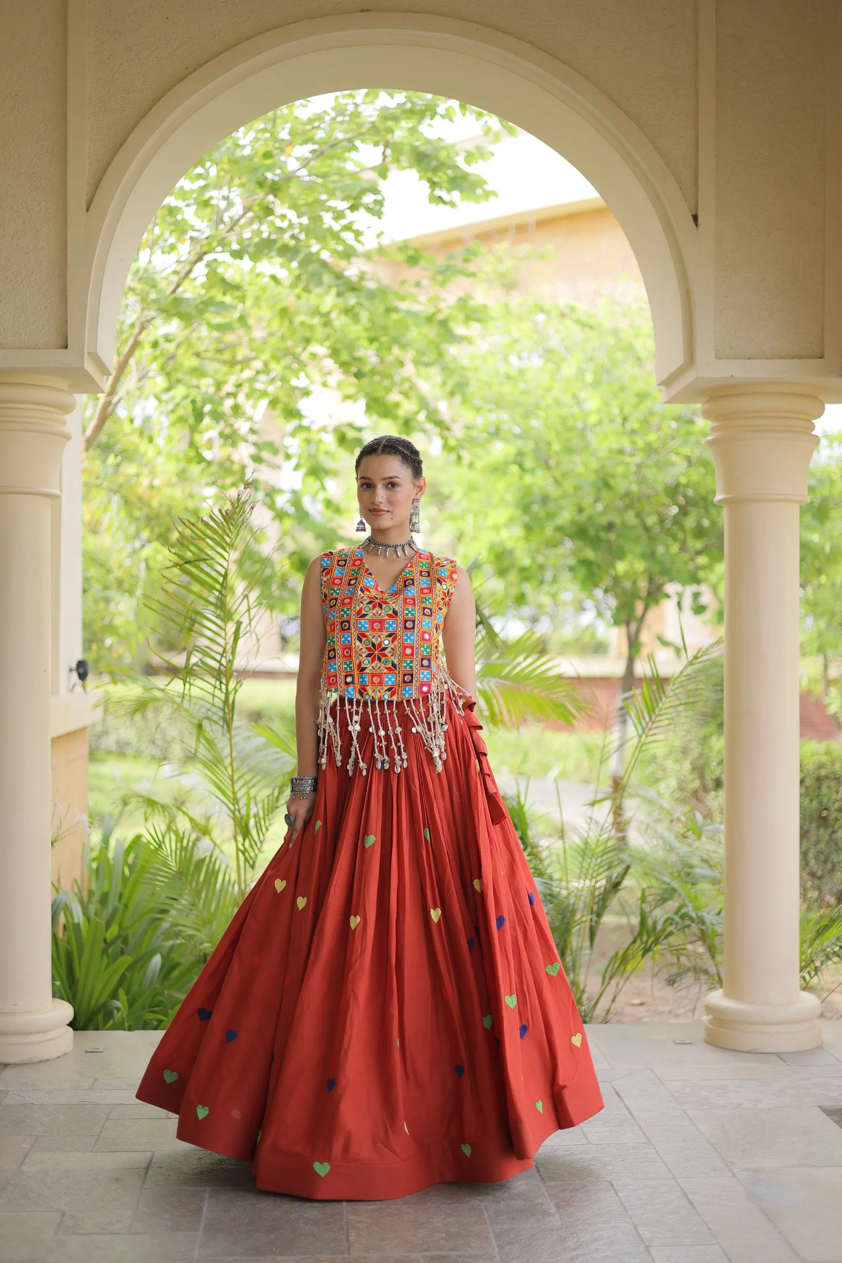 LW 7181 Wine Cora Cotton Lehenga Choli 3