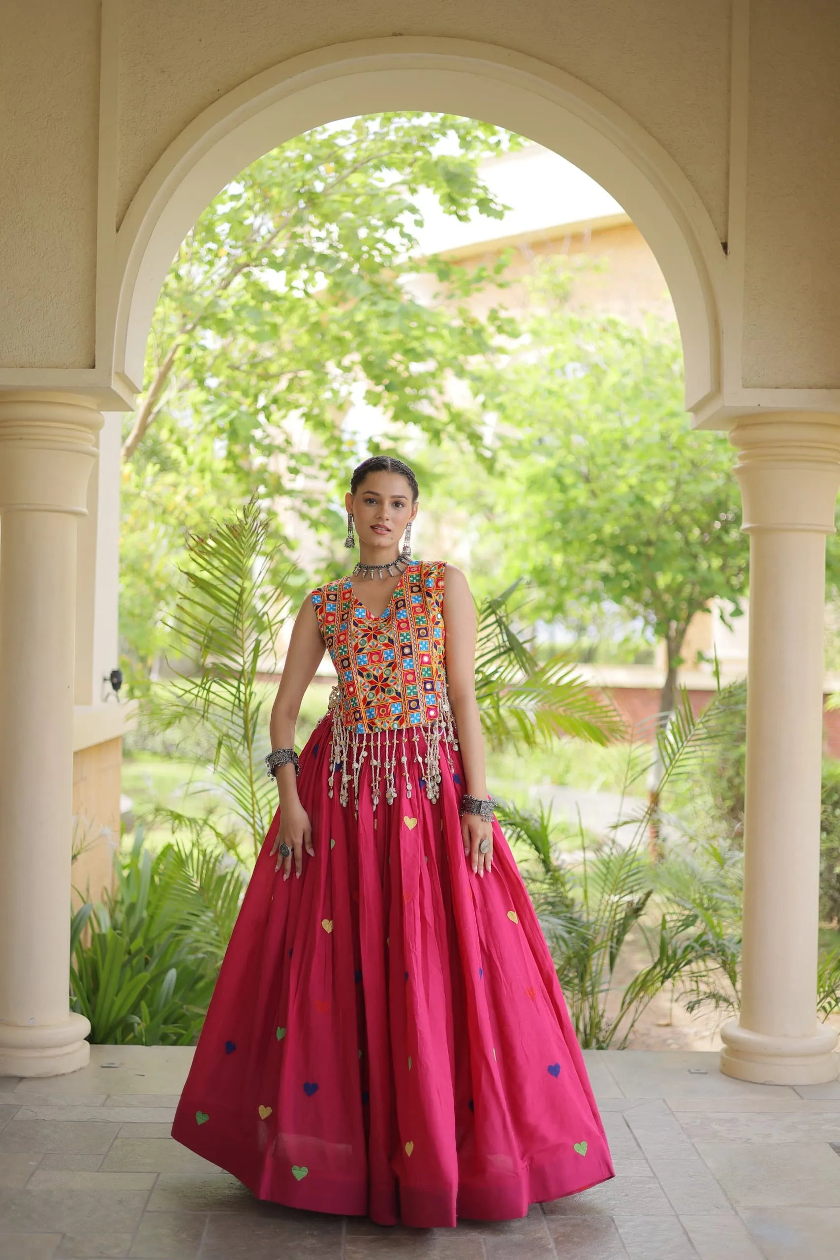 LW 7181 Wine Cora Cotton Lehenga Choli 8