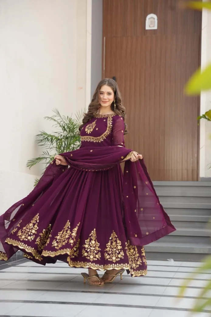 LW 9227 Faux Blooming Georgette Gown 2