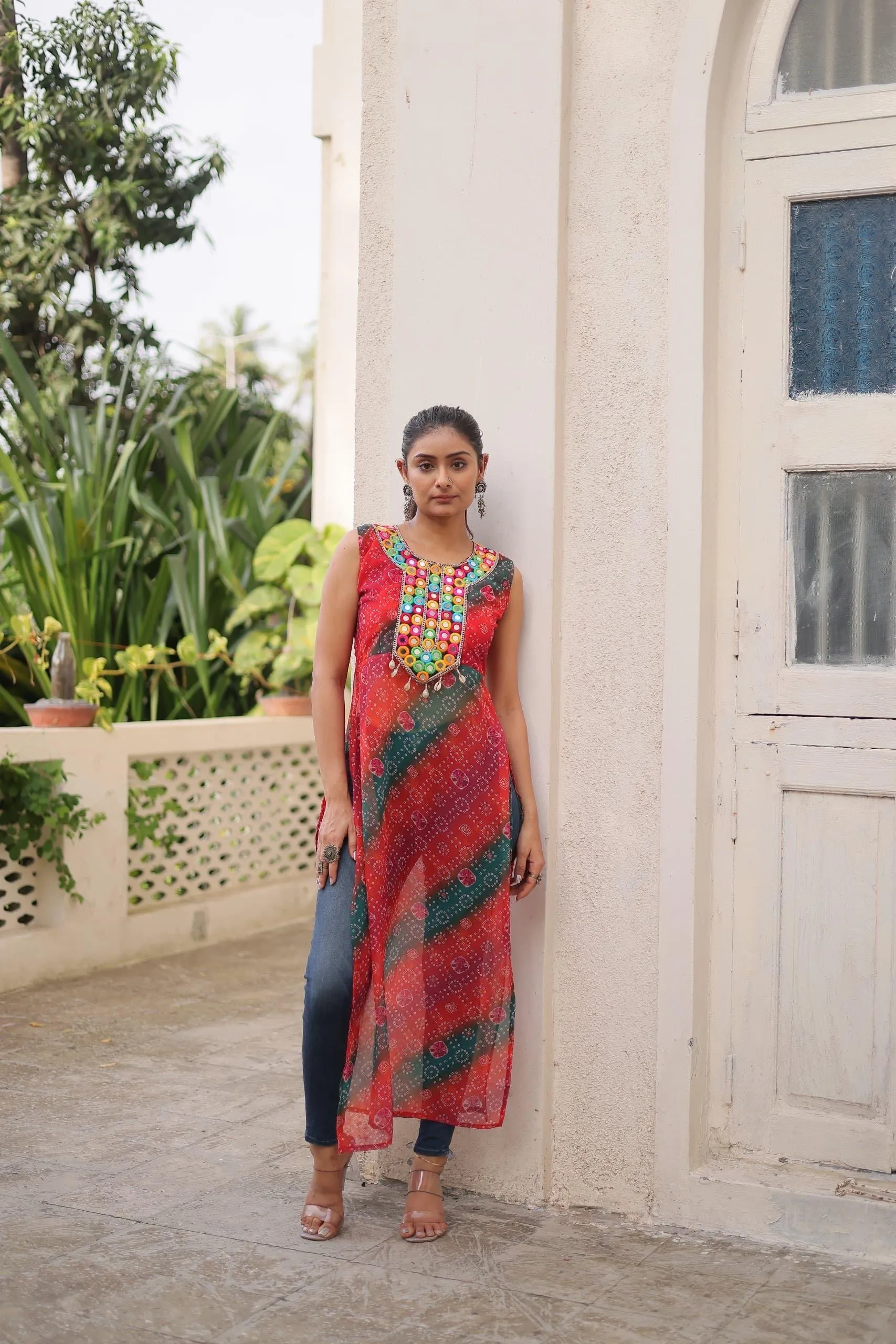 LW 9267 Bandhej Kurtis