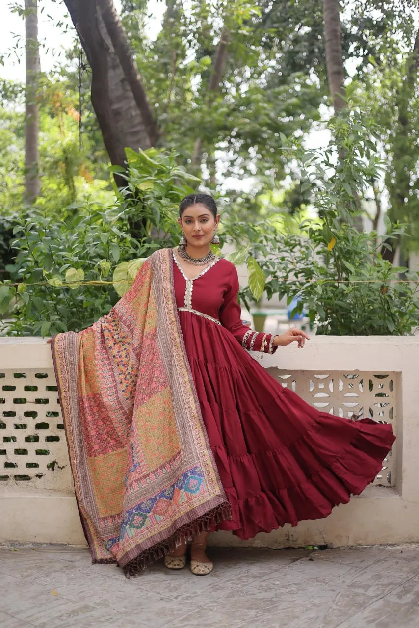LW 9275 Wine Roman Fabrics Gown 5