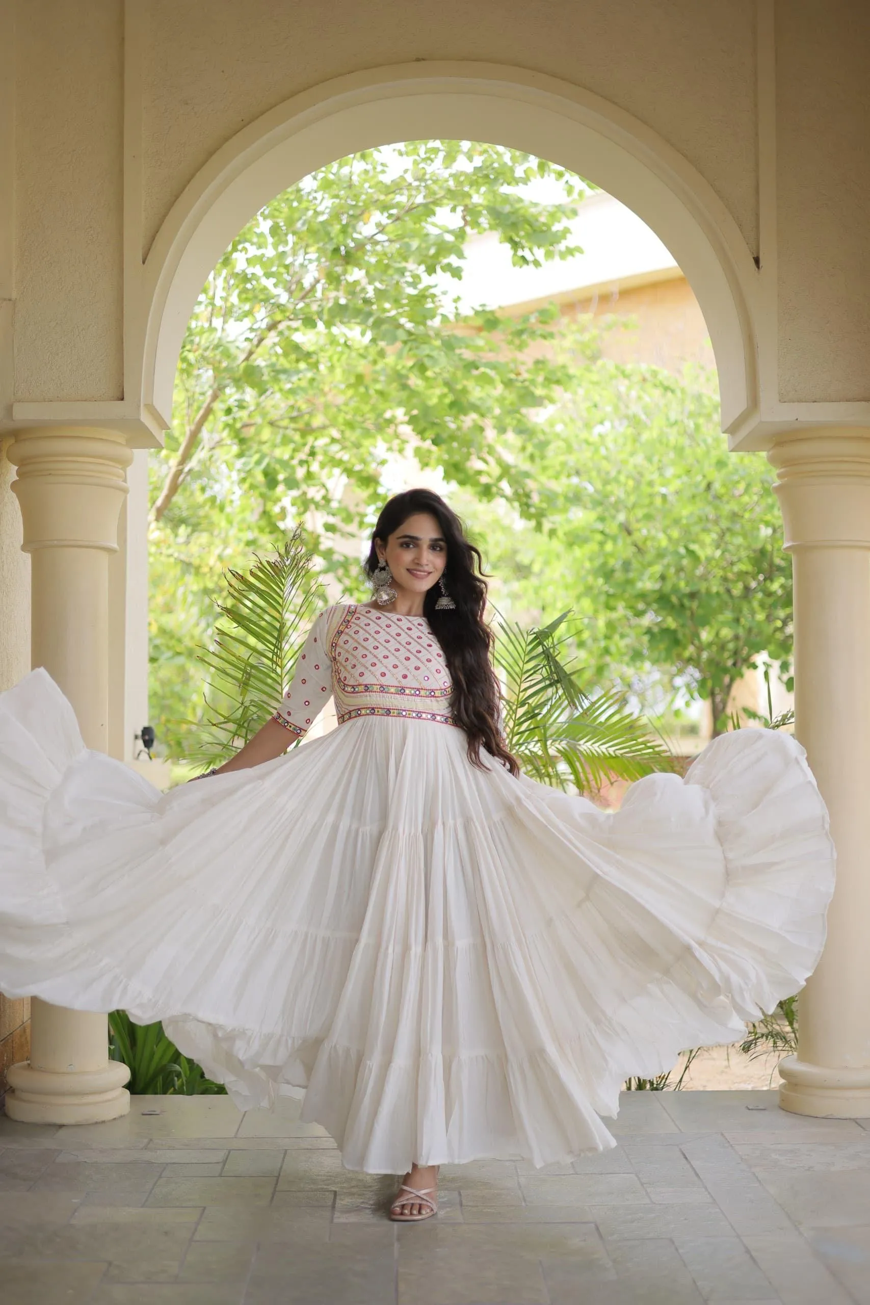 LW 9346 Black Kora Cotton Gown Design 2662