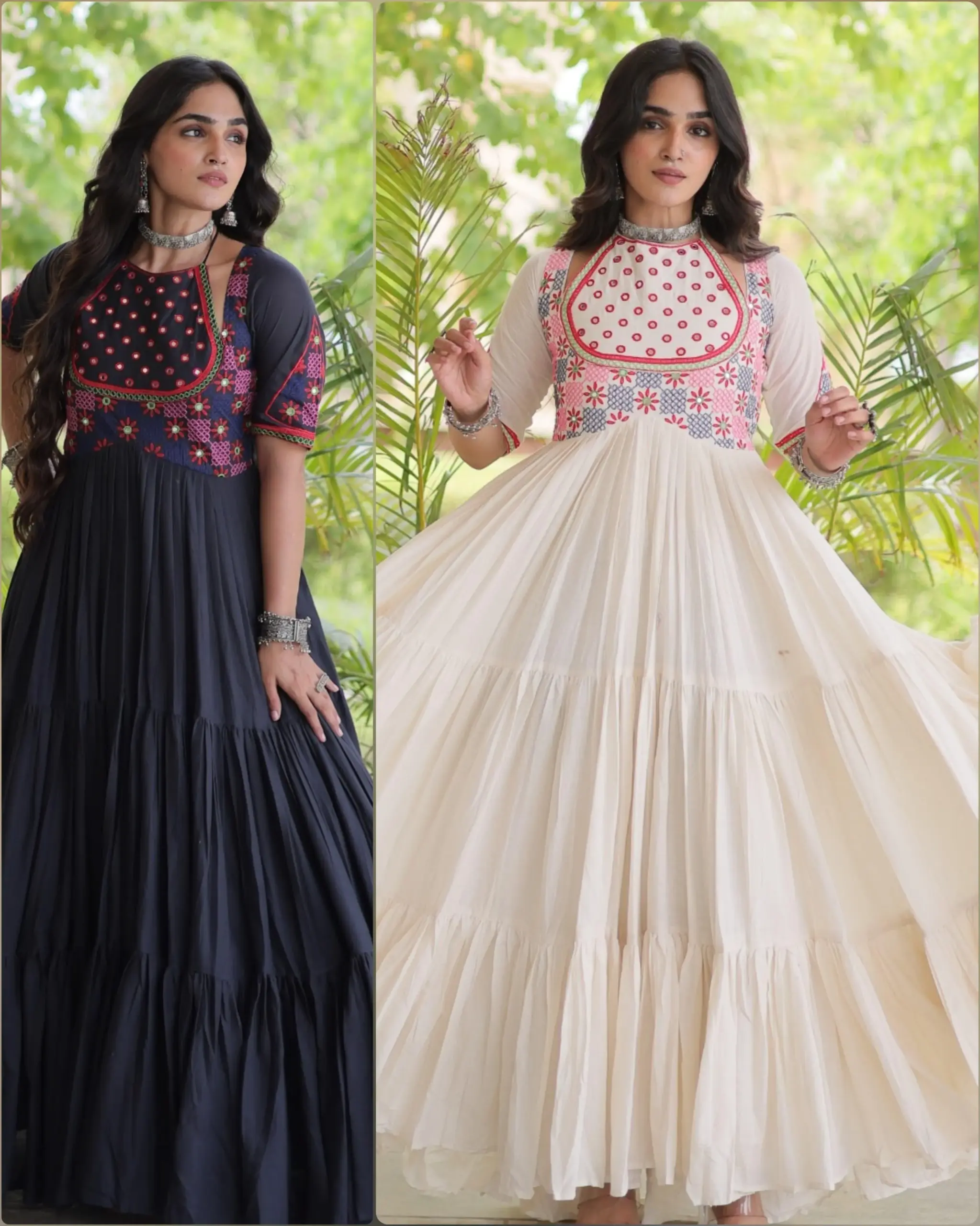 LW 9348 Black Kora Cotton Gown Design 2666 3