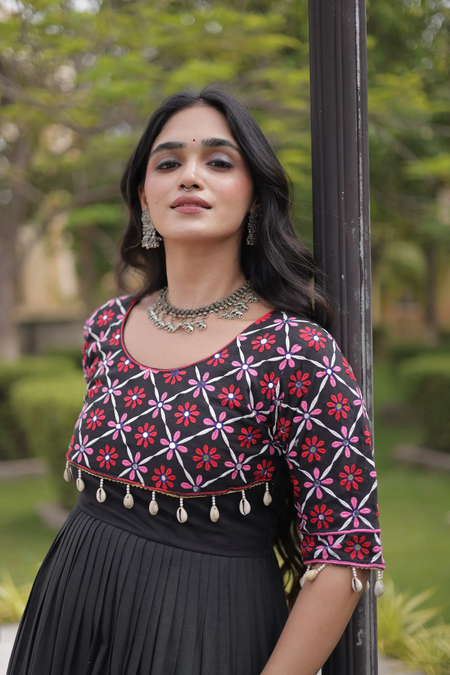 LW 9349 Maroon Kora Cotton Gown