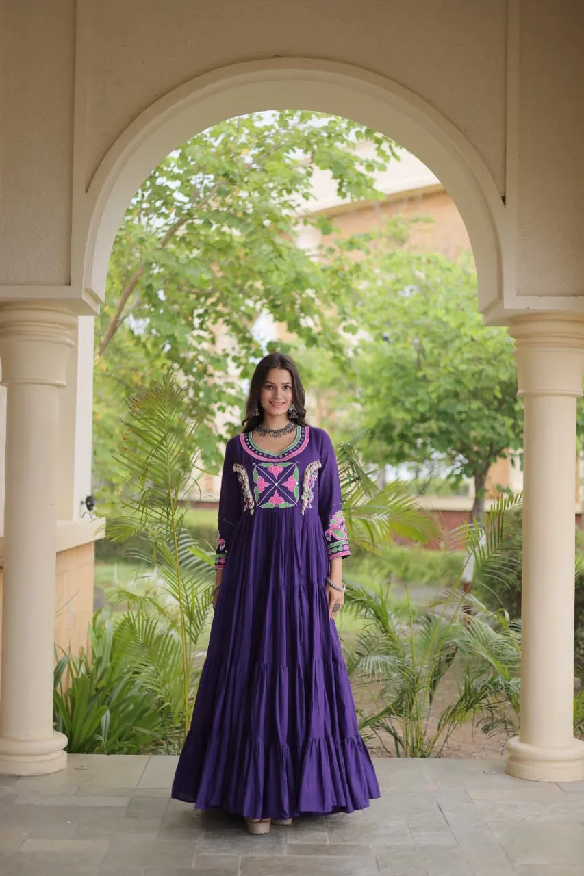 LW 9350 Purple Kora Cotton Gown 2
