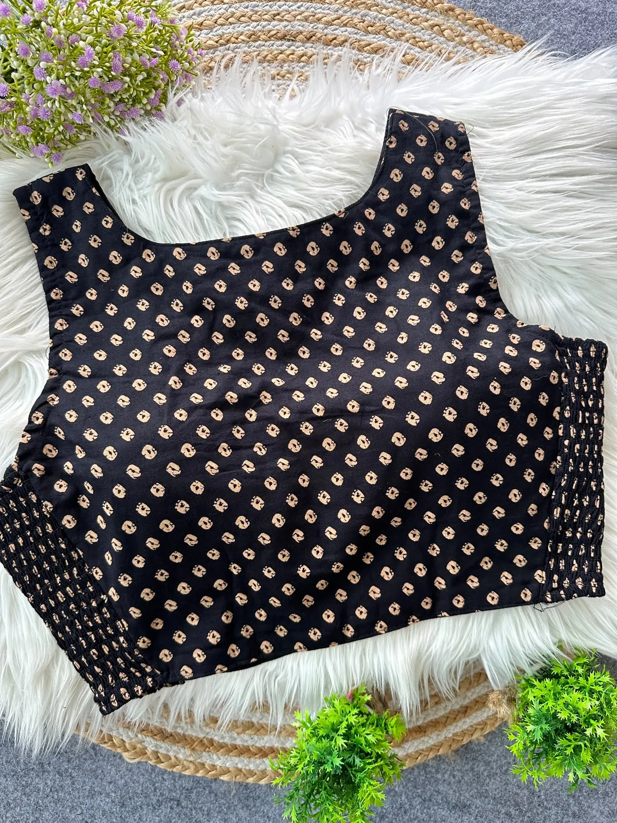 Multi Pure Ajrakh Cotton Blouse