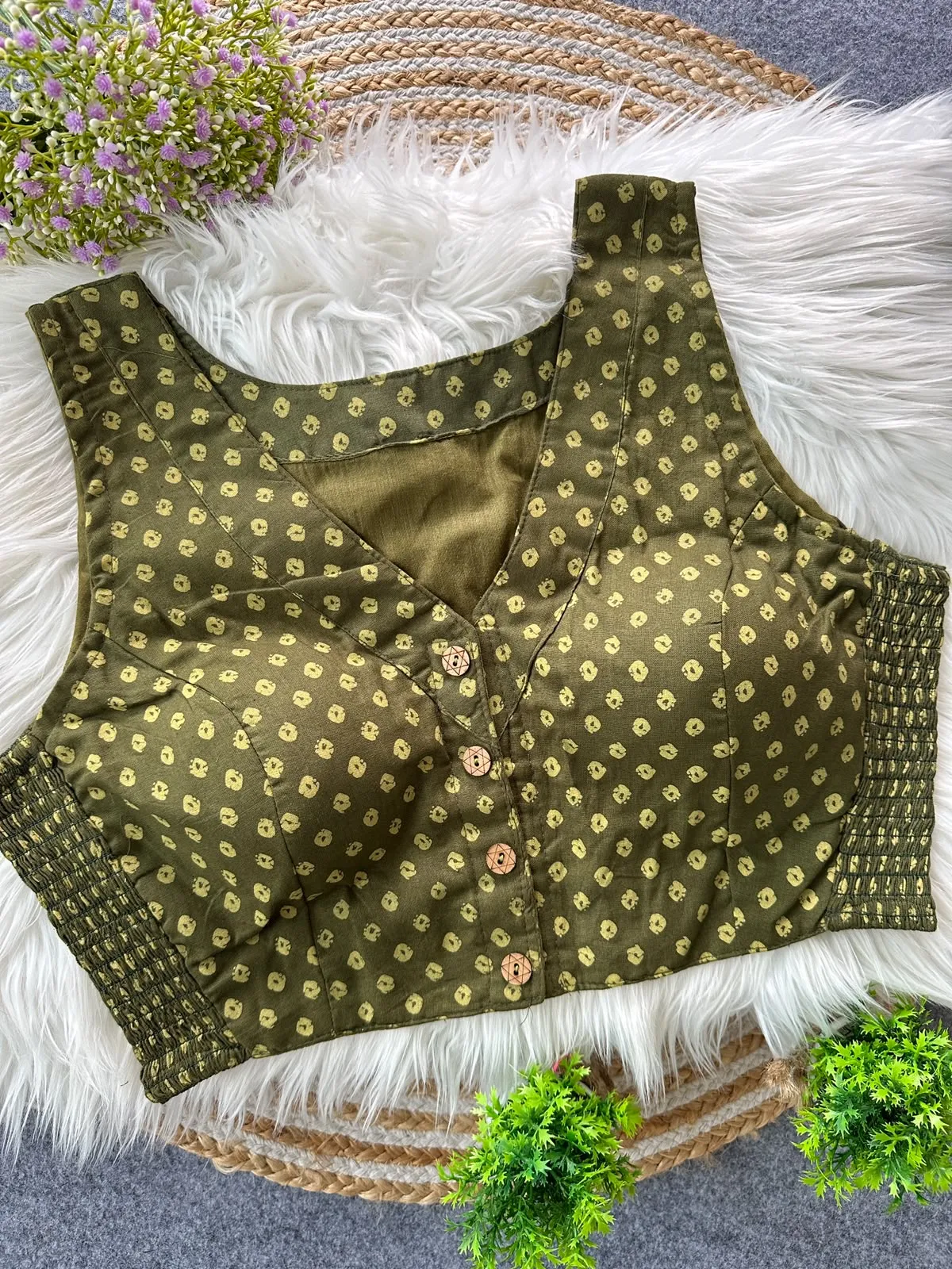 Multi Pure Ajrakh Cotton Blouse 2