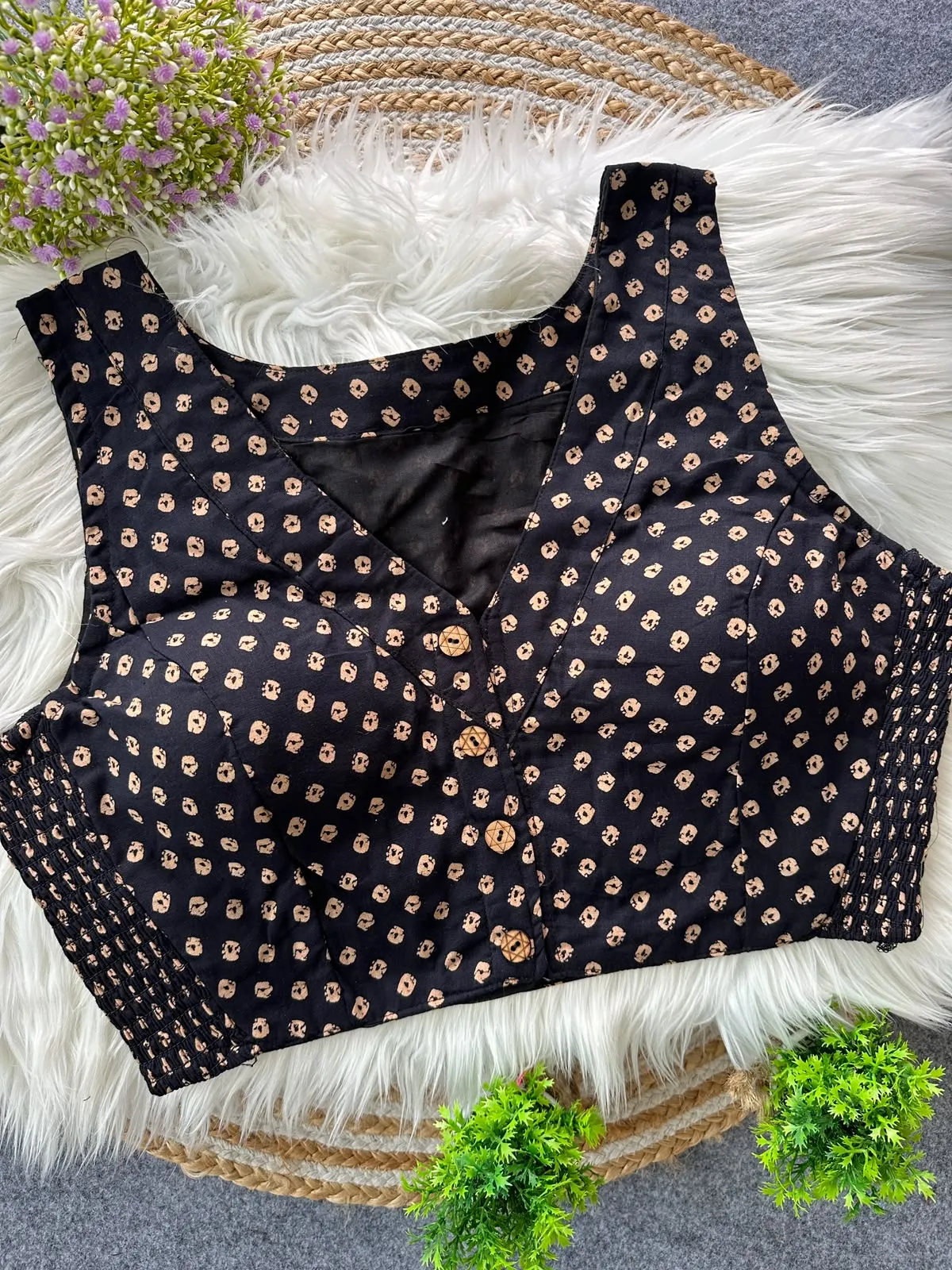Multi Pure Ajrakh Cotton Blouse 3