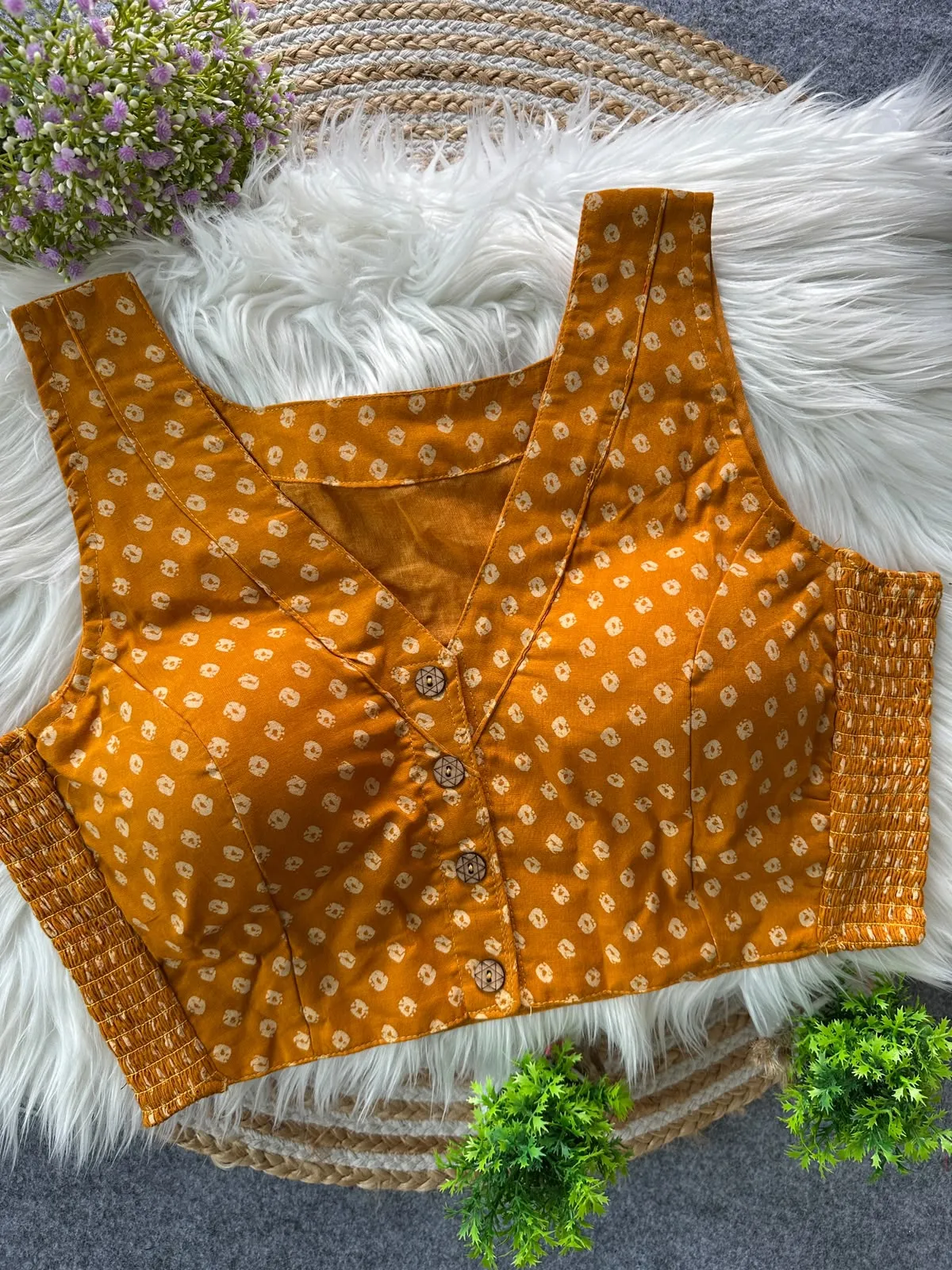Multi Pure Ajrakh Cotton Blouse 5