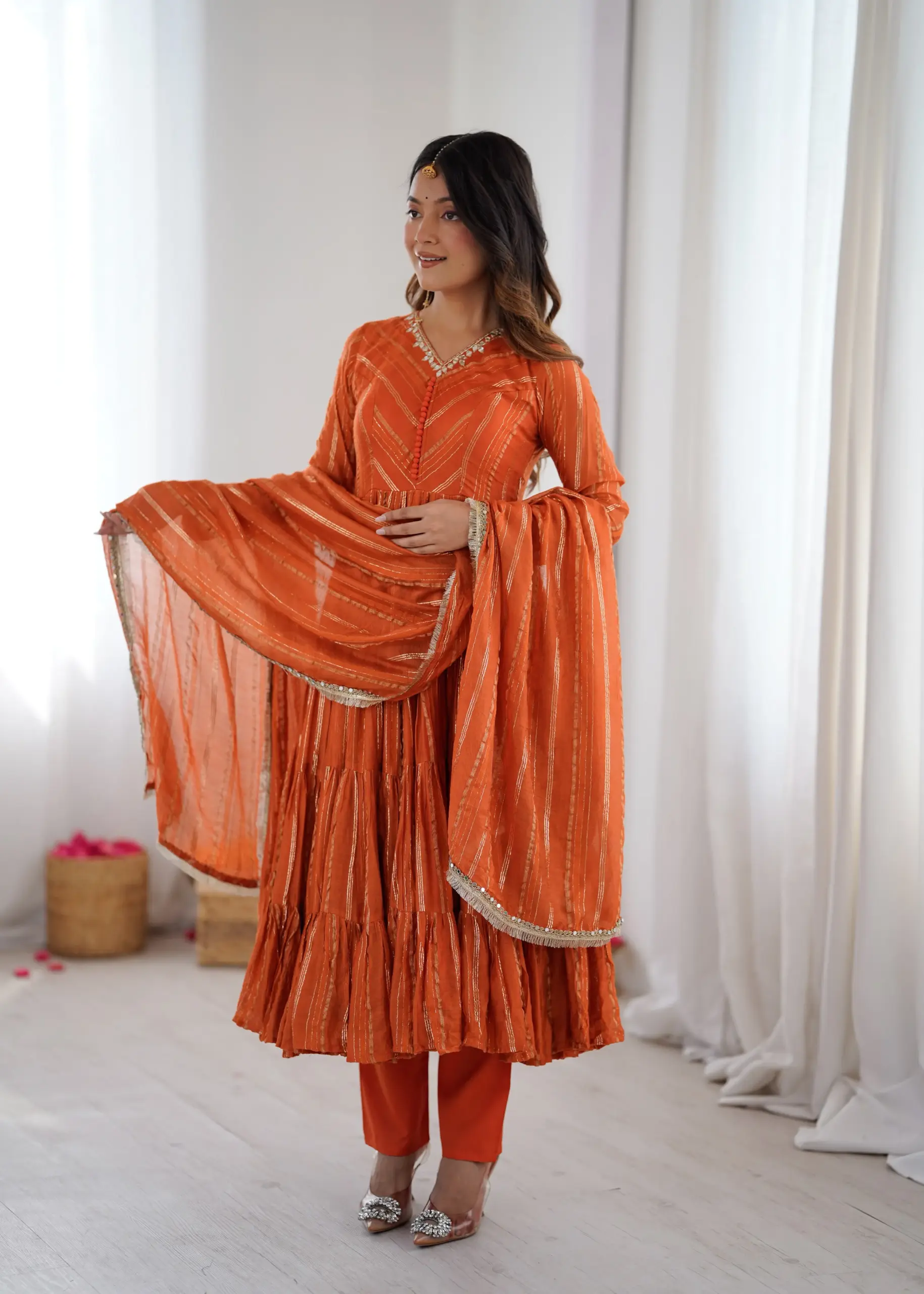 SRK 5305 Mal Chanderi Readymade Dress