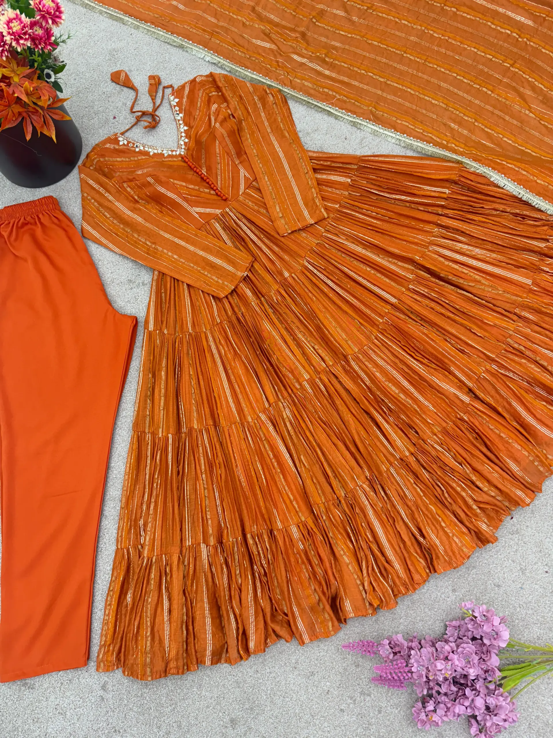SRK 5305 Mal Chanderi Readymade Dress 4