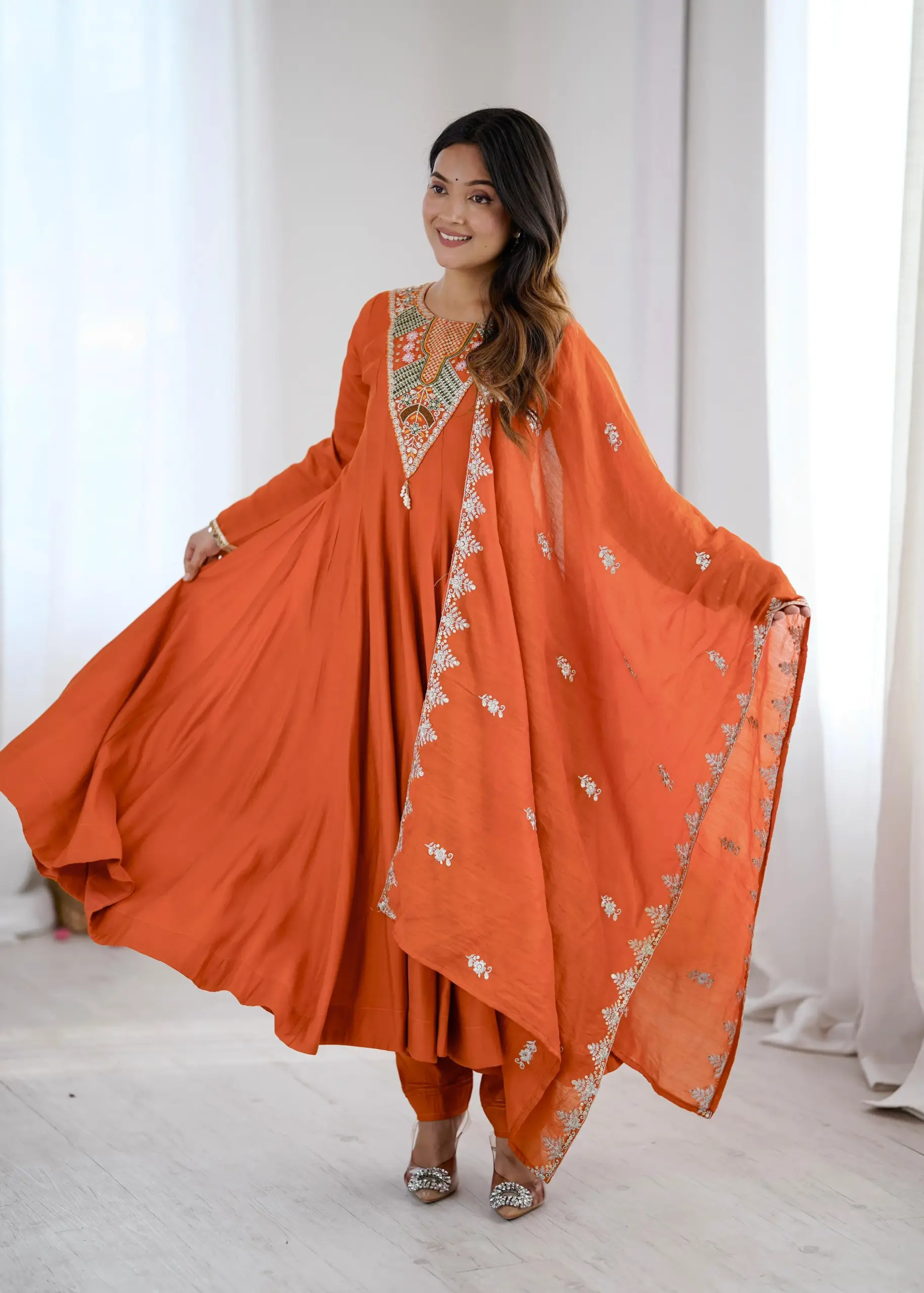 SRK 5370 Roman Silk Gown Design 2715