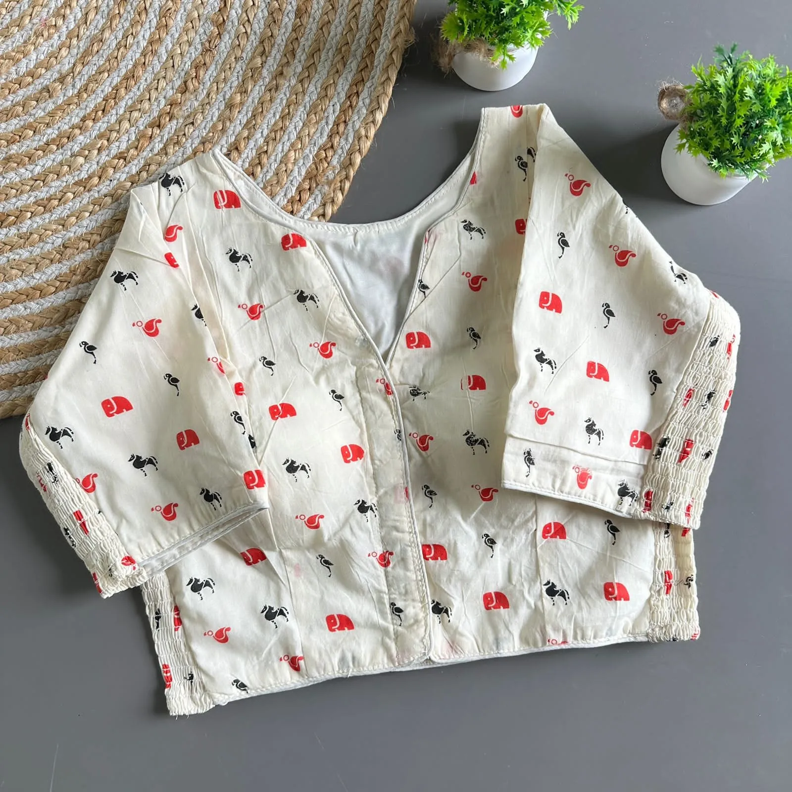 Trading Cotton Pure Cotton Block Blouse 11