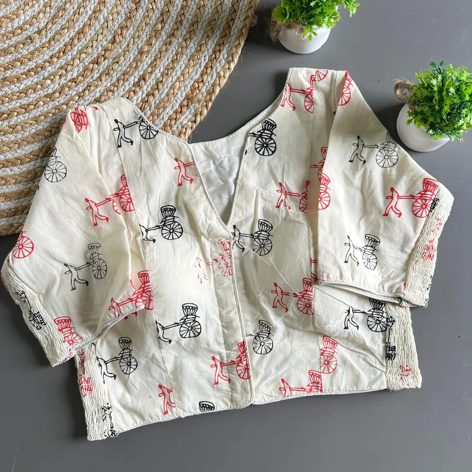Trading Cotton Pure Cotton Block Blouse 3