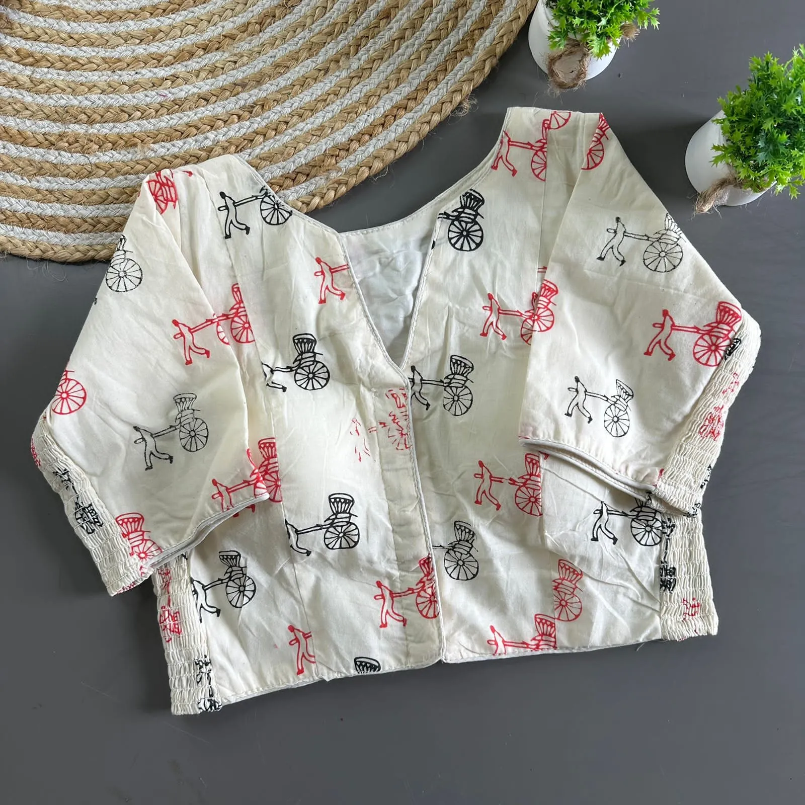 Trading Cotton Pure Cotton Block Blouse 4