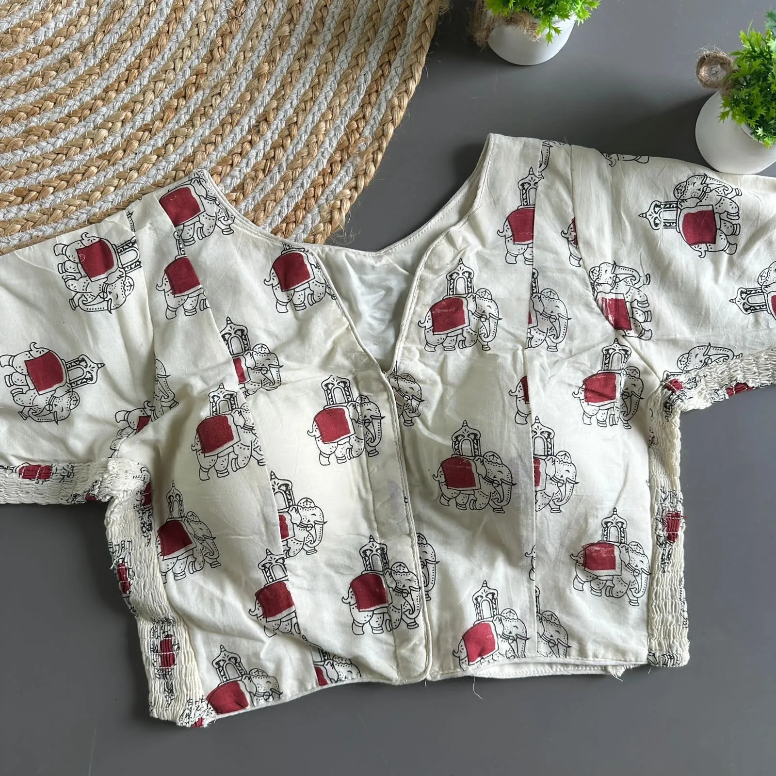 Trading Cotton Pure Cotton Block Blouse 5
