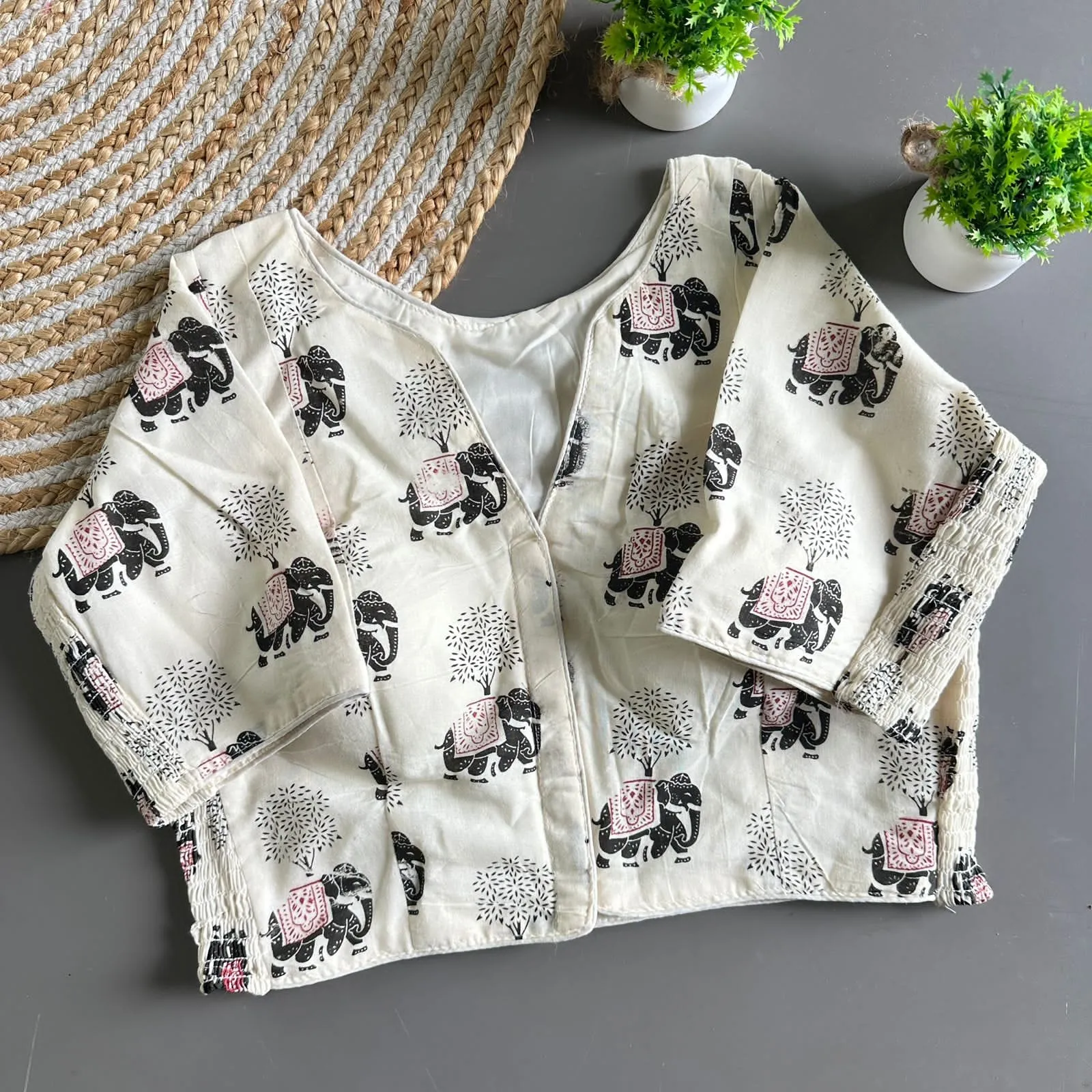 Trading Cotton Pure Cotton Block Blouse 8