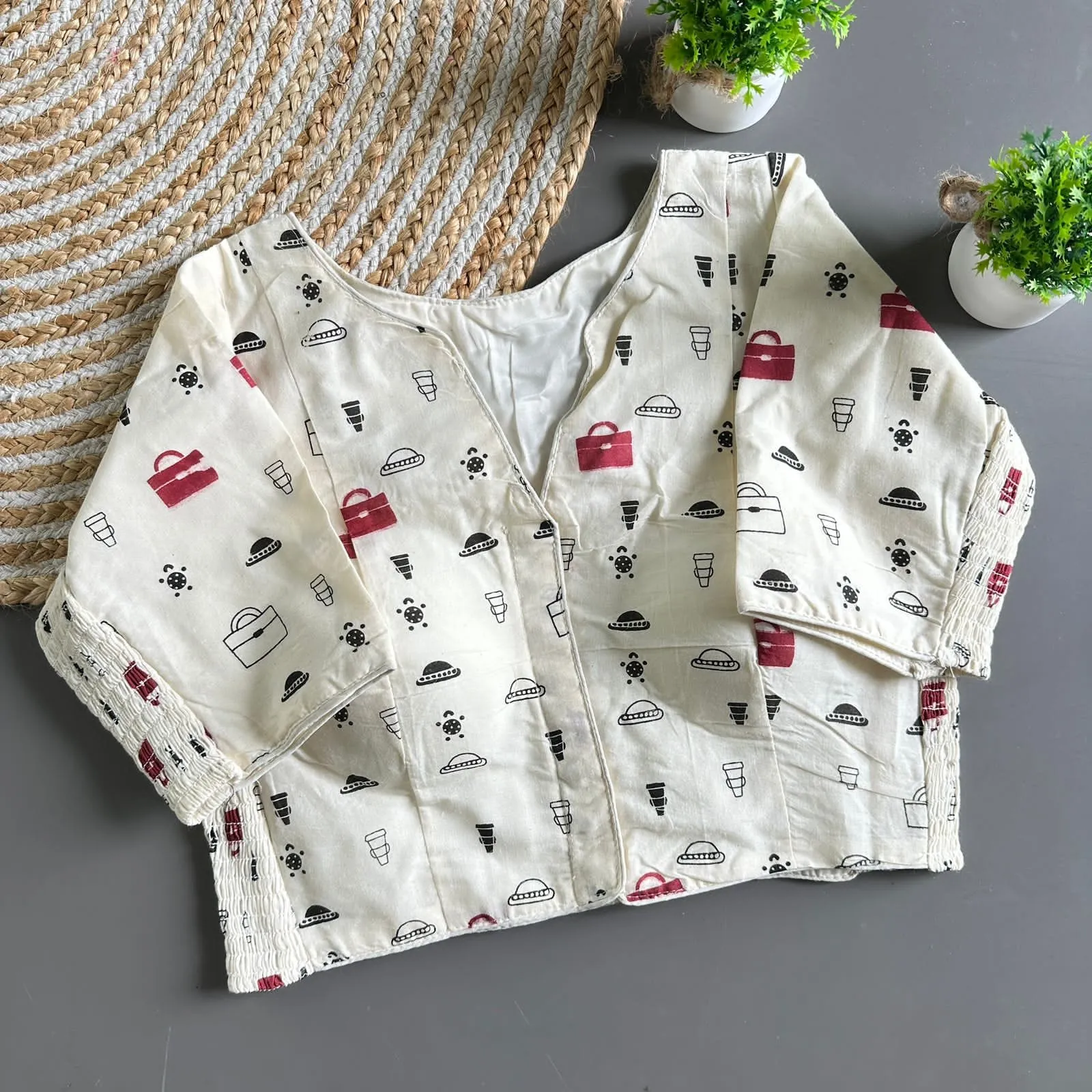 Trading Cotton Pure Cotton Block Blouse 9