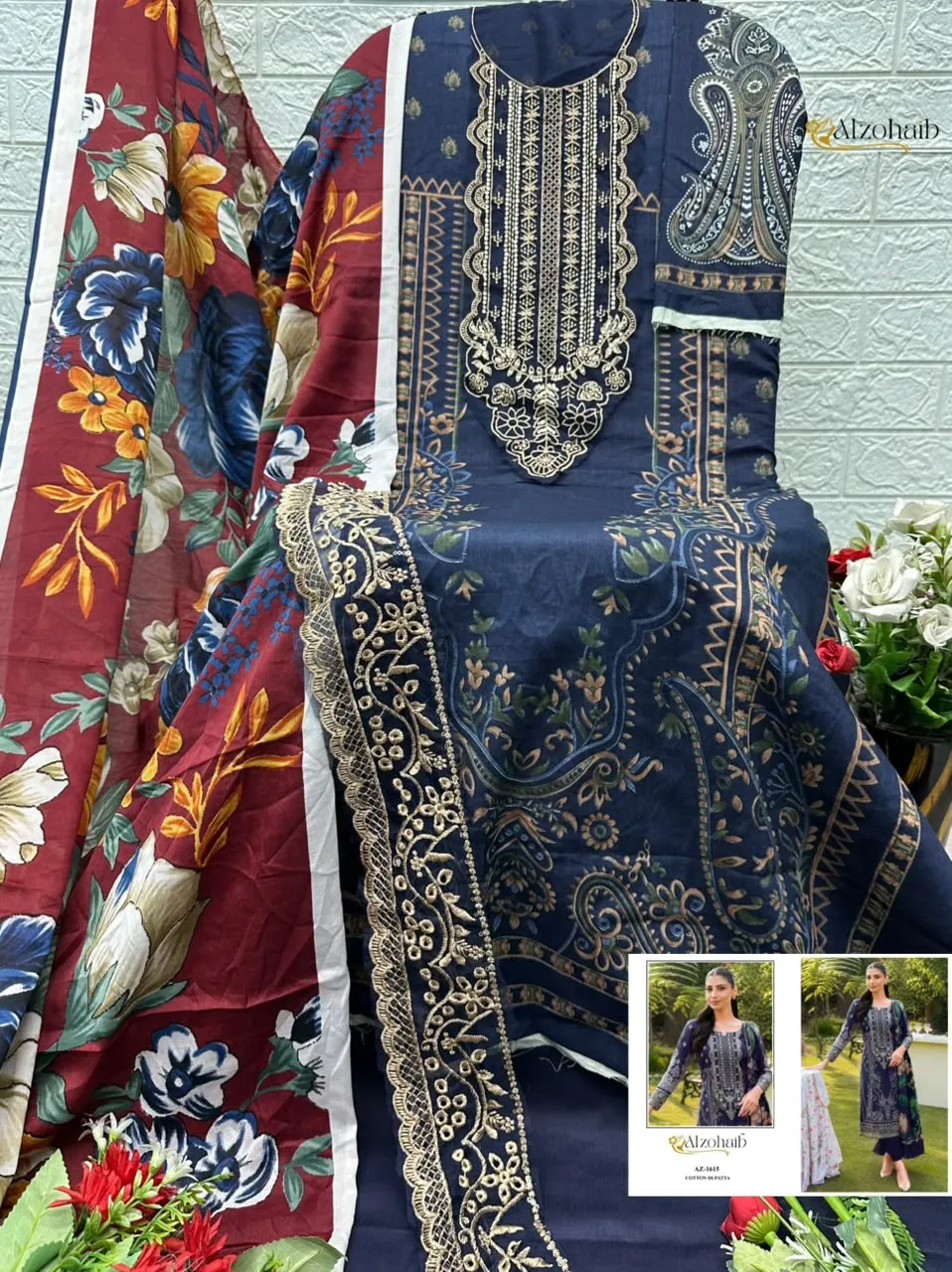 Alzohaib Az 1614 Pure Cotton Pakistani Suits 1