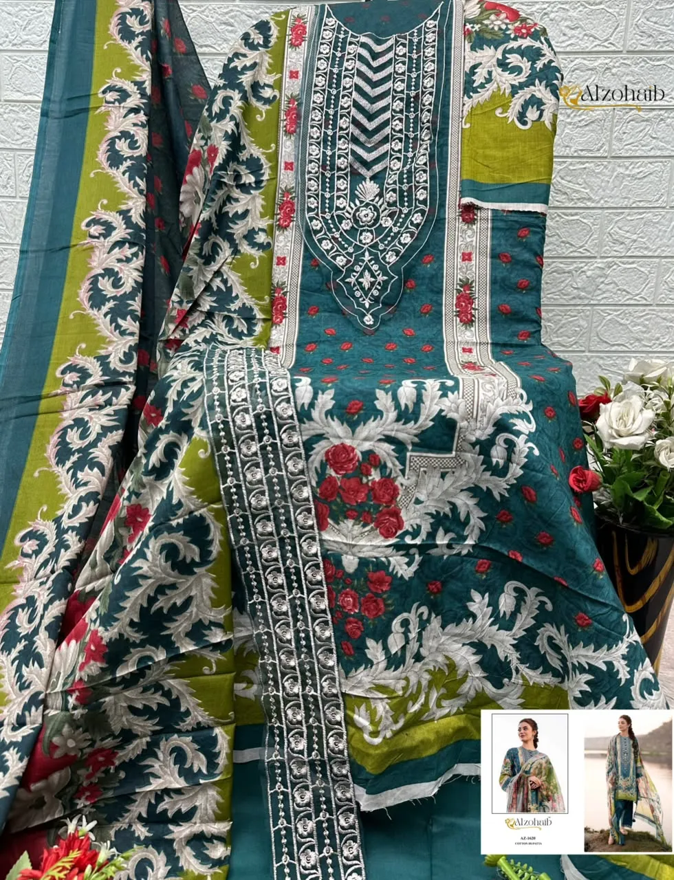 Alzohaib Az 1614 Pure Cotton Pakistani Suits 3