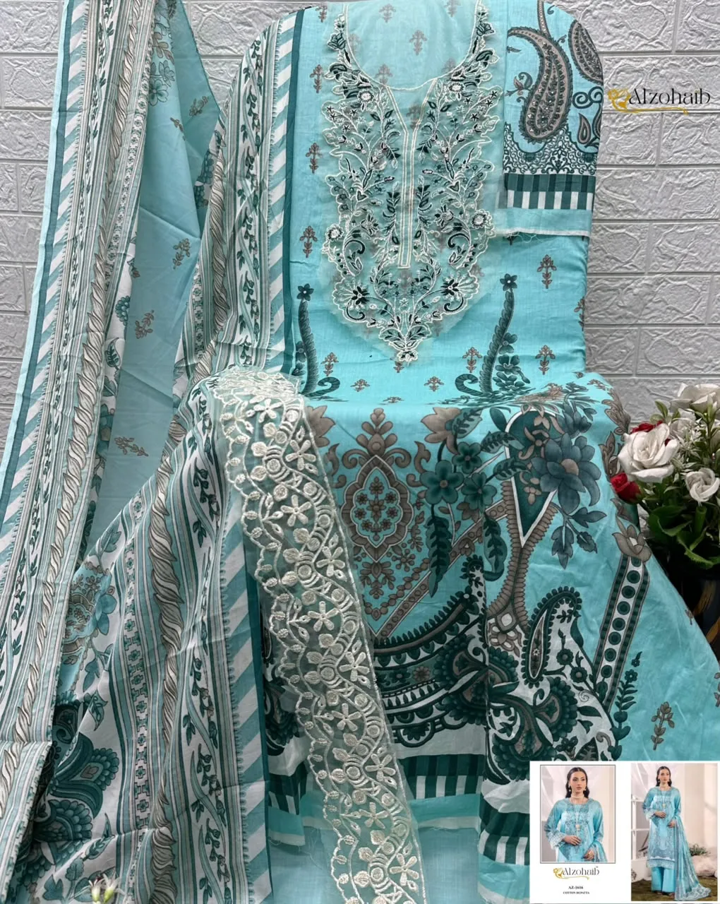 Alzohaib Az 1616 Pure Cotton Pakistani Suits 1
