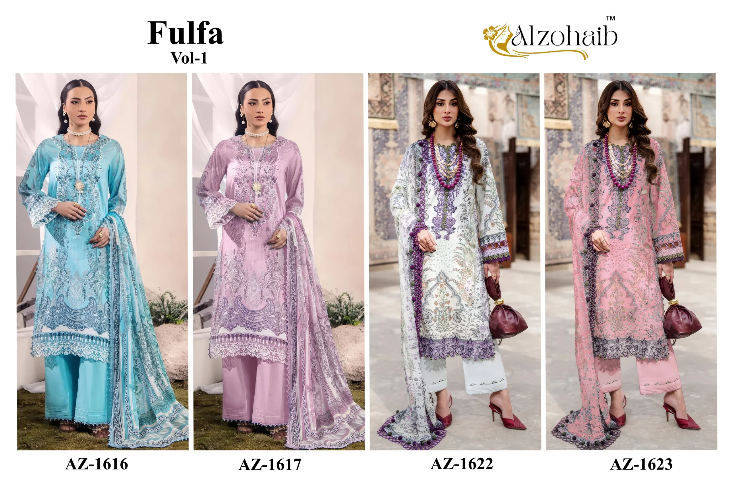 Alzohaib Az 1616 Pure Cotton Pakistani Suits 2