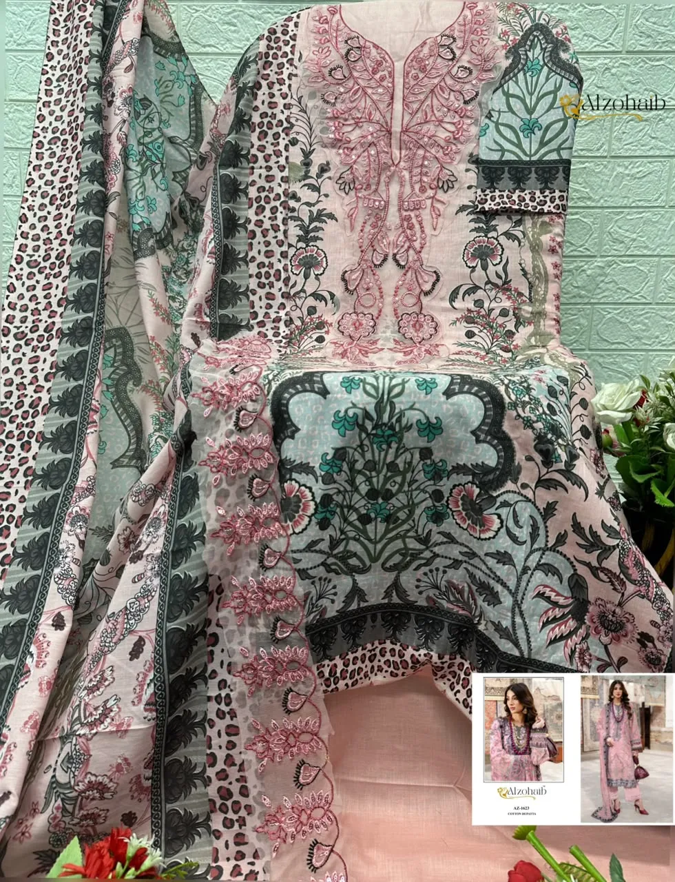Alzohaib Az 1616 Pure Cotton Pakistani Suits 4