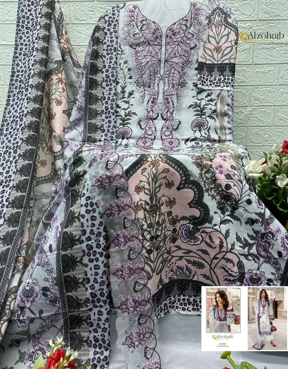 Alzohaib Az 1616 Pure Cotton Pakistani Suits 5