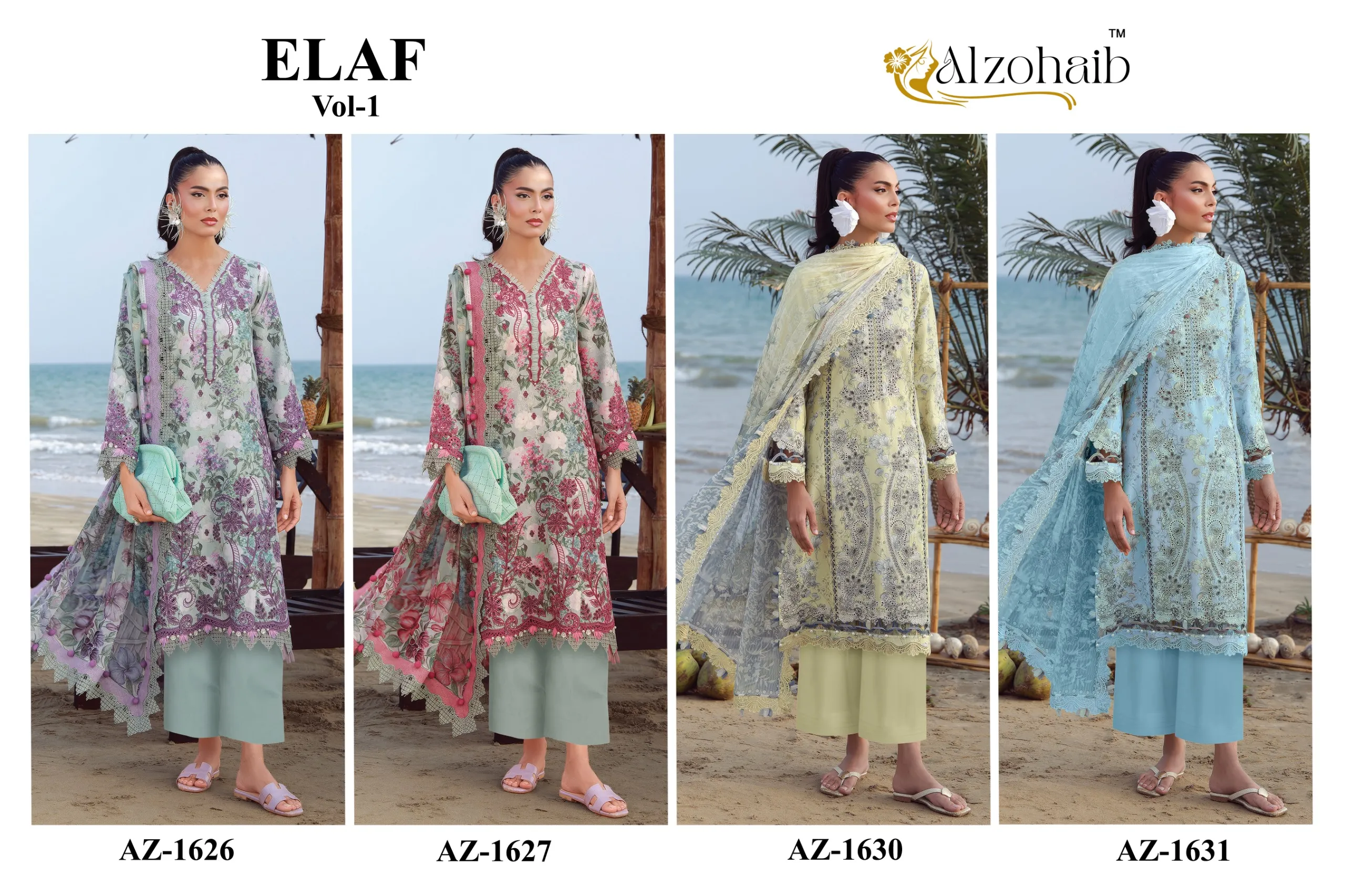 Alzohaib Az 1626 Pure Cotton Pakistani Suits 2