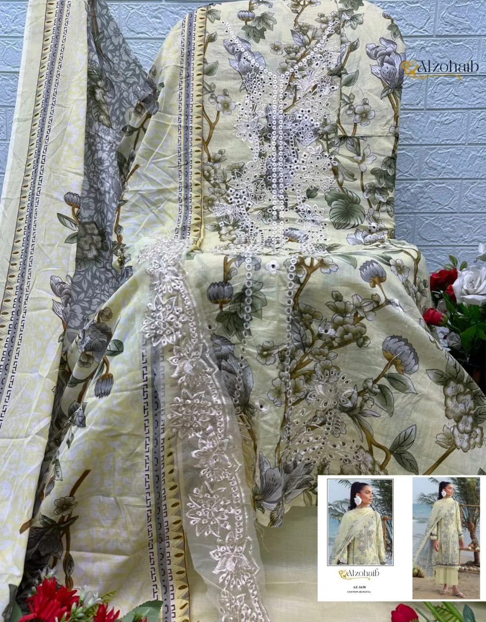 Alzohaib Az 1626 Pure Cotton Pakistani Suits 4