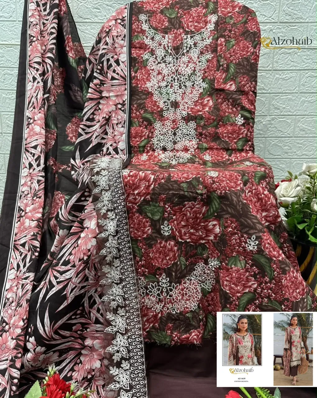 Alzohaib Az 1628 Pure Cotton Pakistani Suits 3