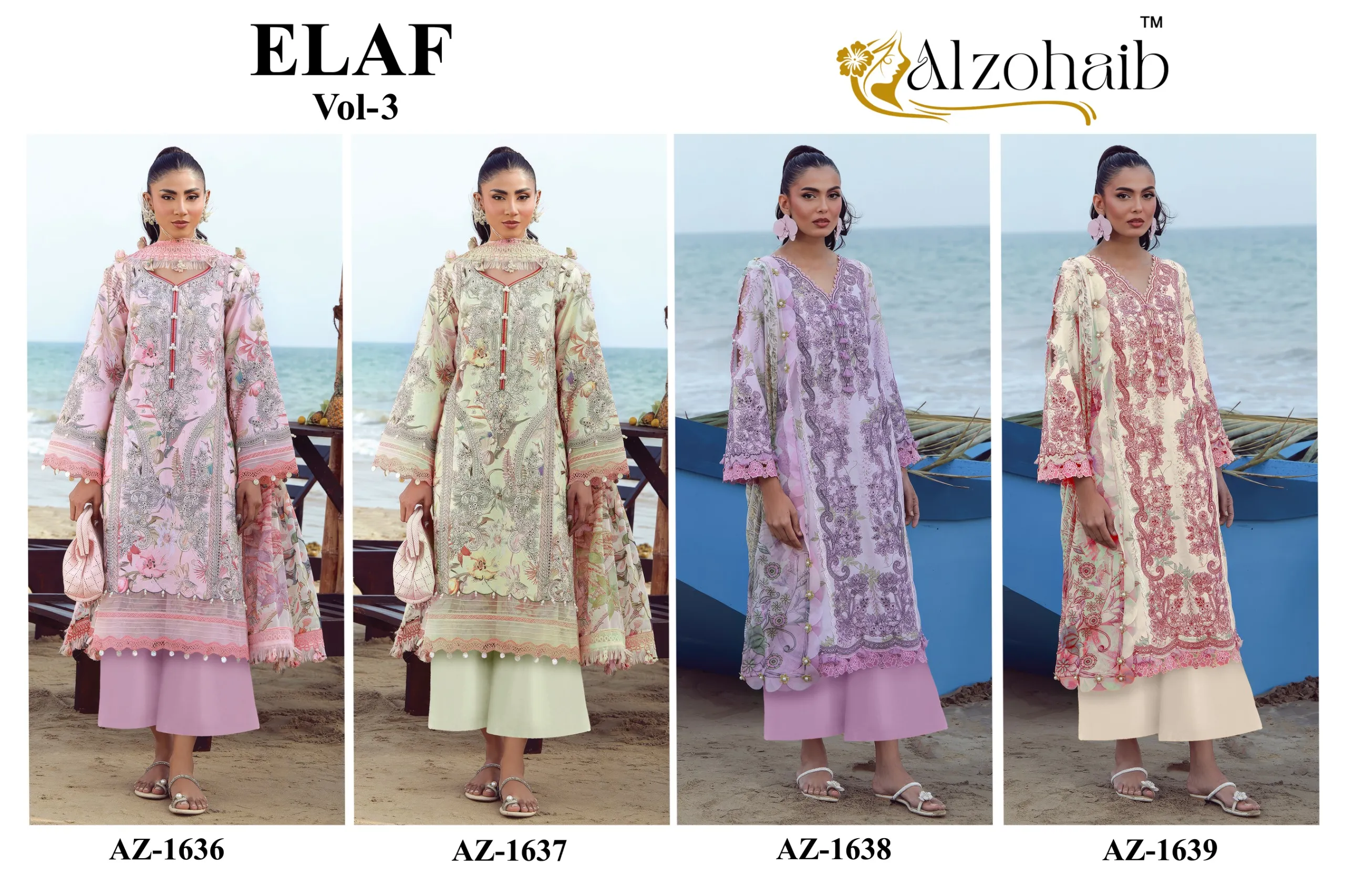Alzohaib Az 1636 Pure Cotton Pakistani Suits 2