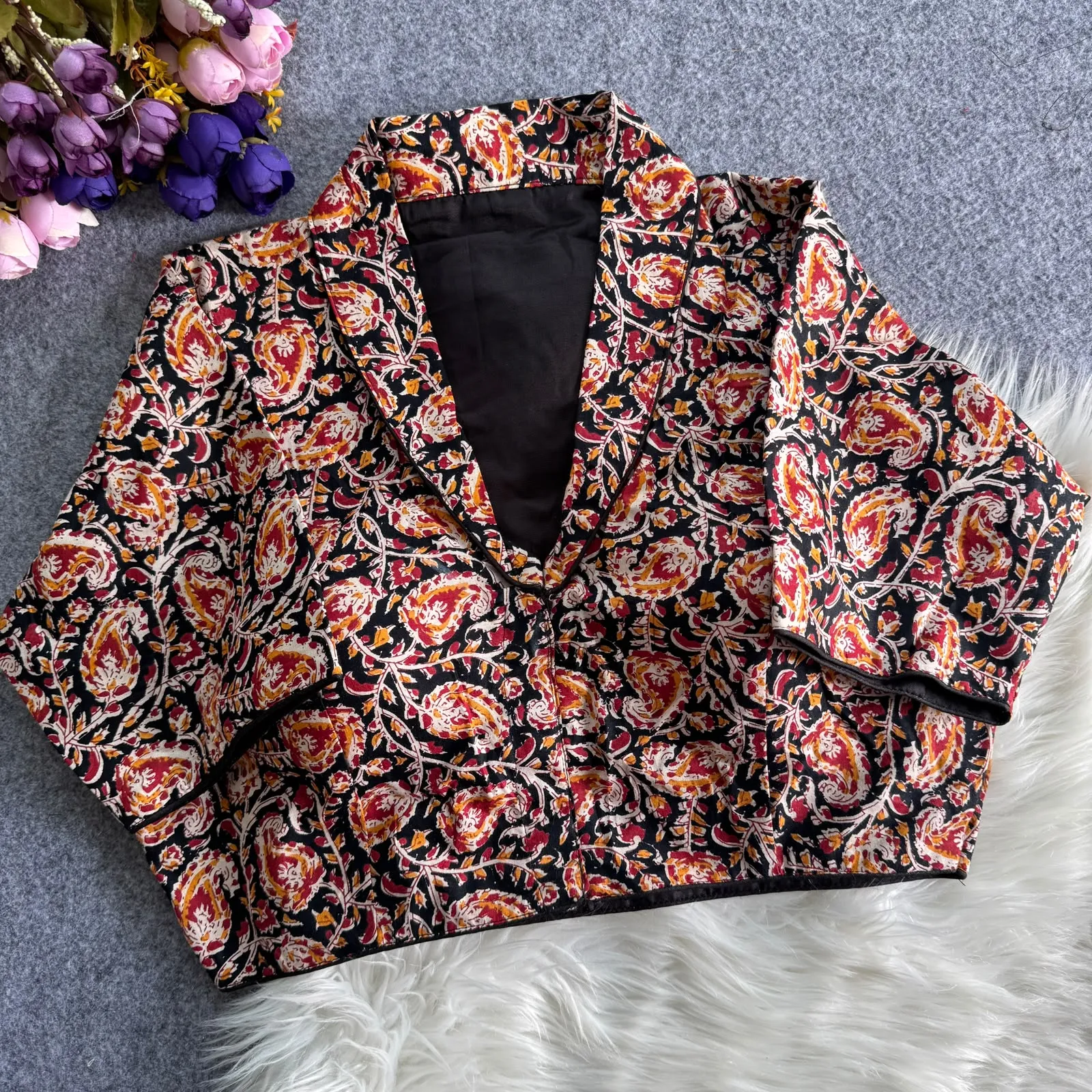 Collar Special Kalamkari Cotton Blouse 1