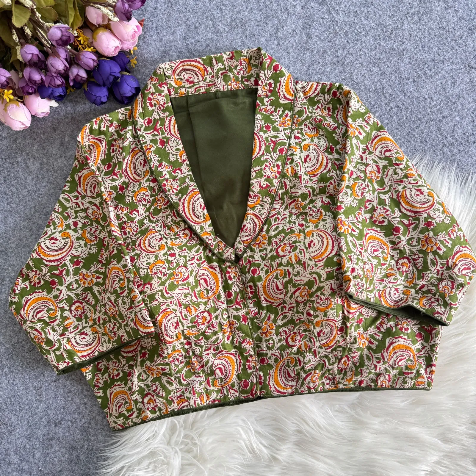 Collar Special Kalamkari Cotton Blouse 3