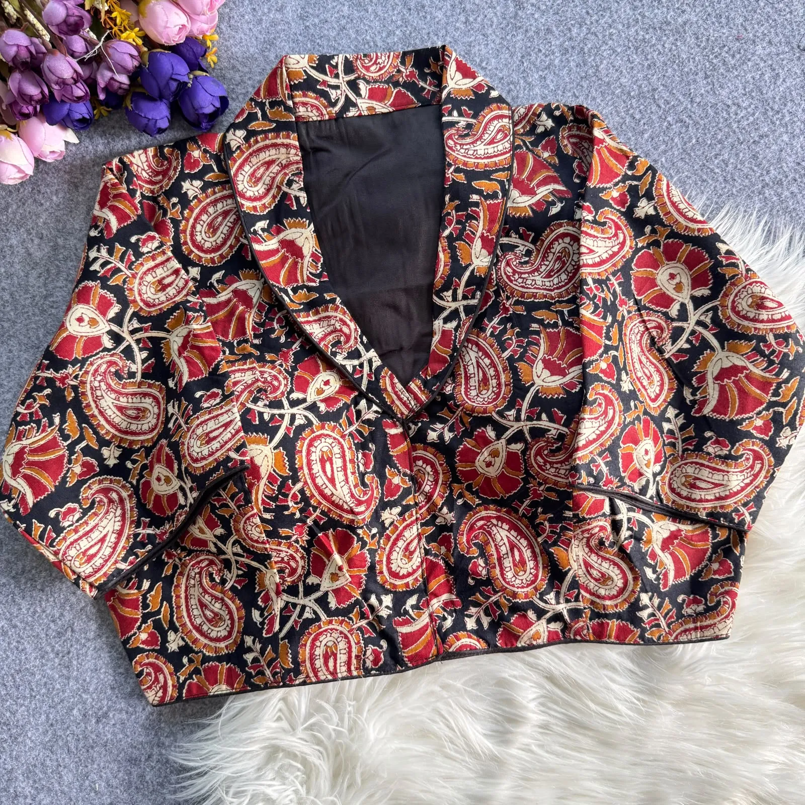 Collar Special Kalamkari Cotton Blouse 4