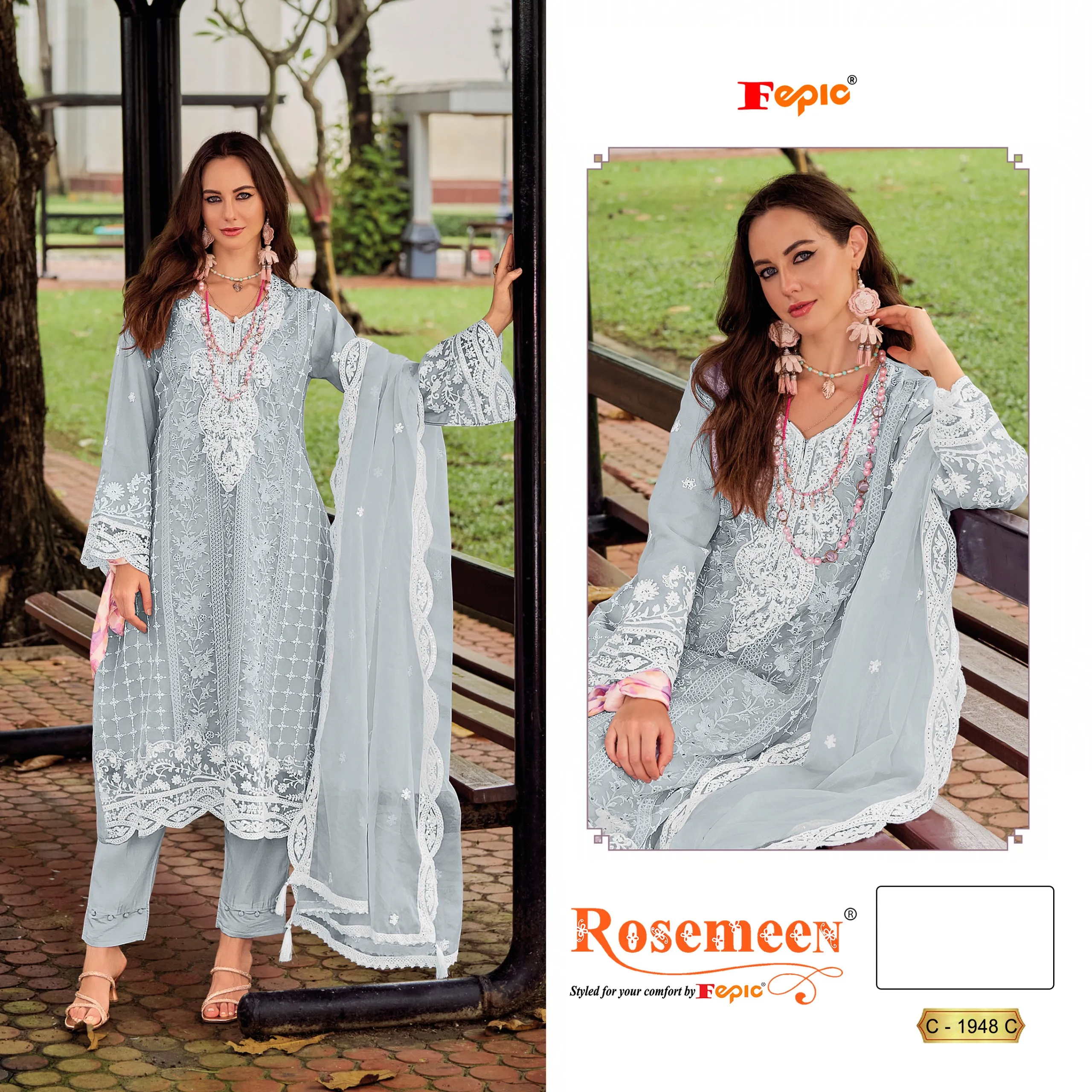 Fepic Rosemeen C 1948 B Organza Pakistani Suits 2
