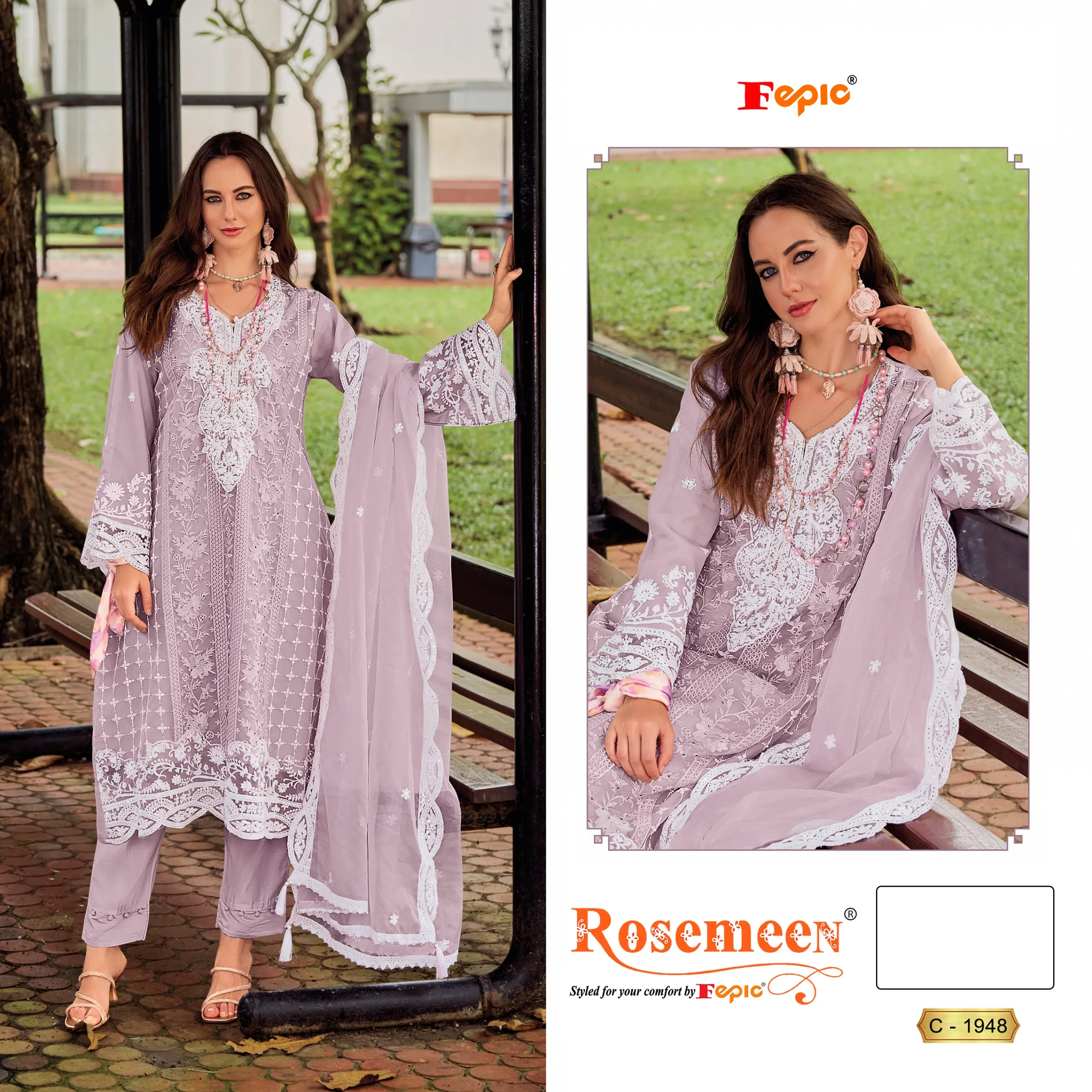 Fepic Rosemeen C 1948 B Organza Pakistani Suits 4