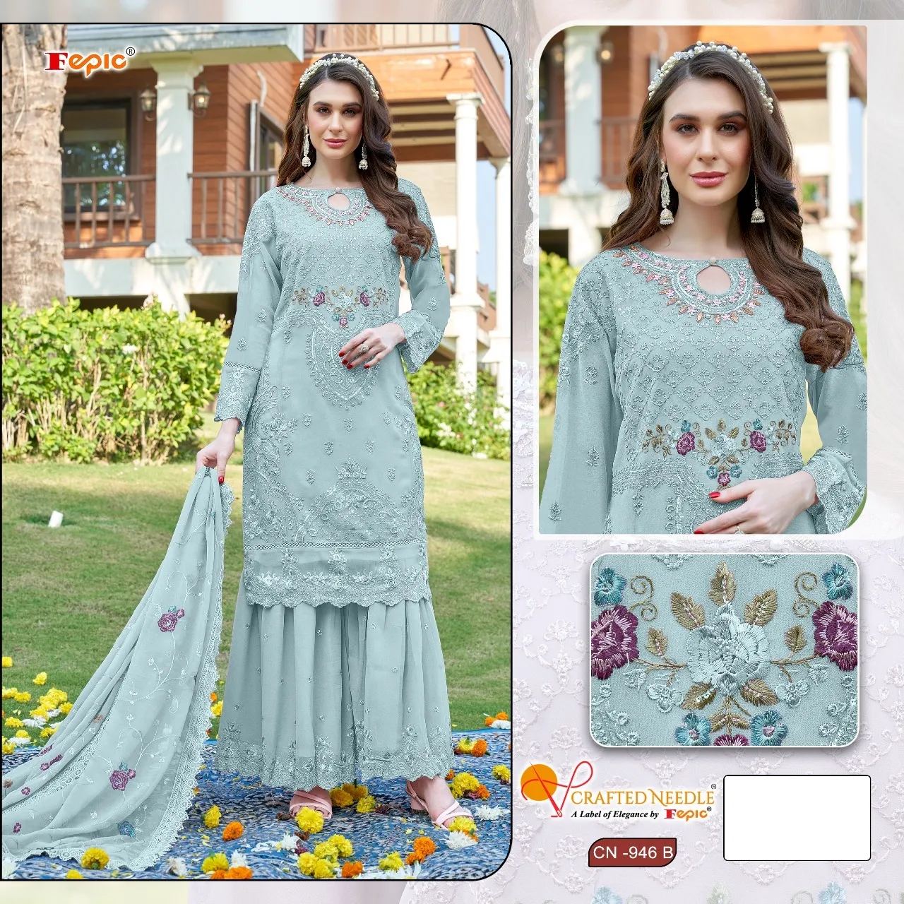 Fepic Cn 946 Organza Pakistani Suits 2