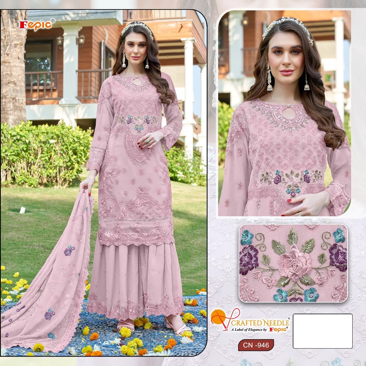 Fepic Cn 946 Organza Pakistani Suits 4