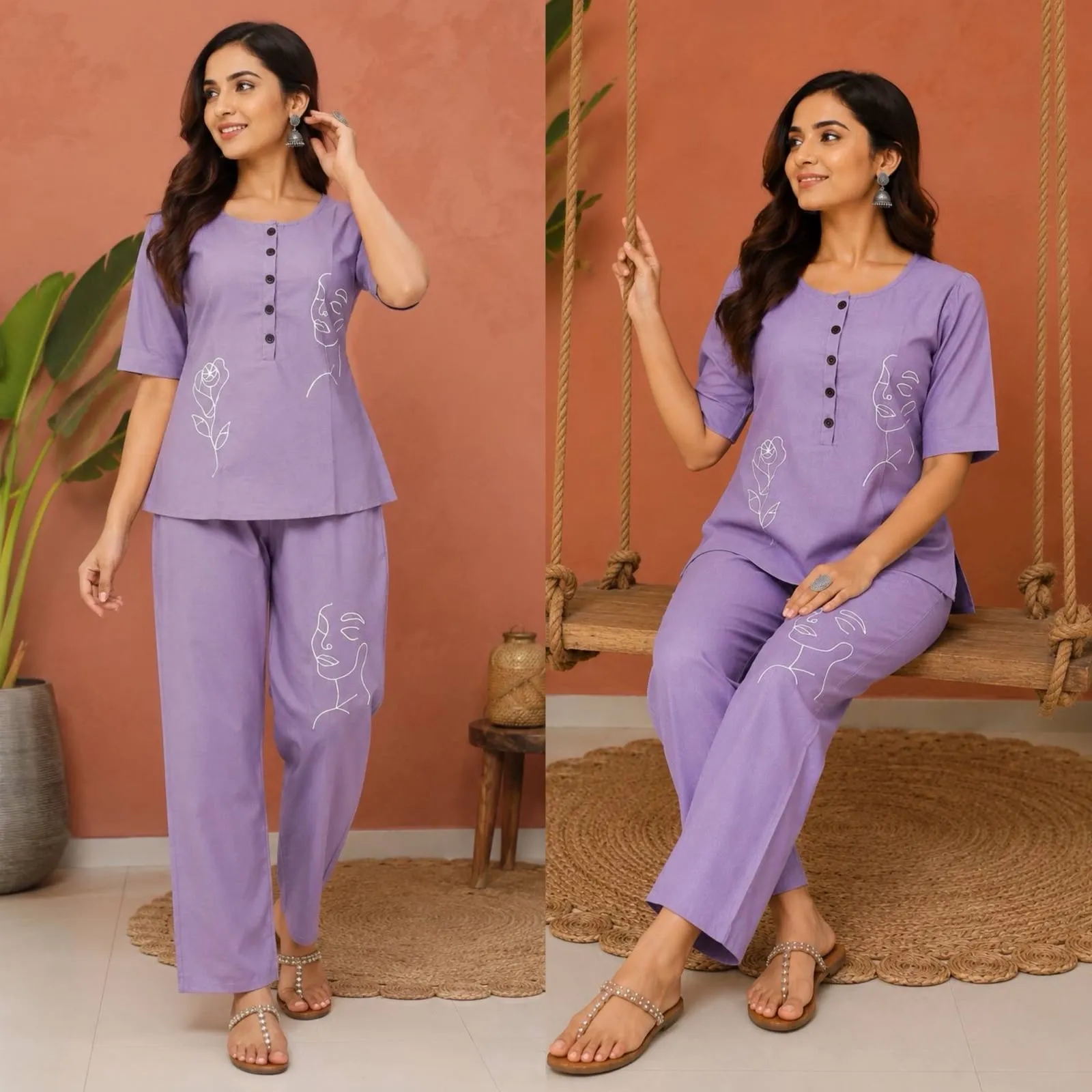 FVD Rozy Rayon Slub Kurti Pant Set 1