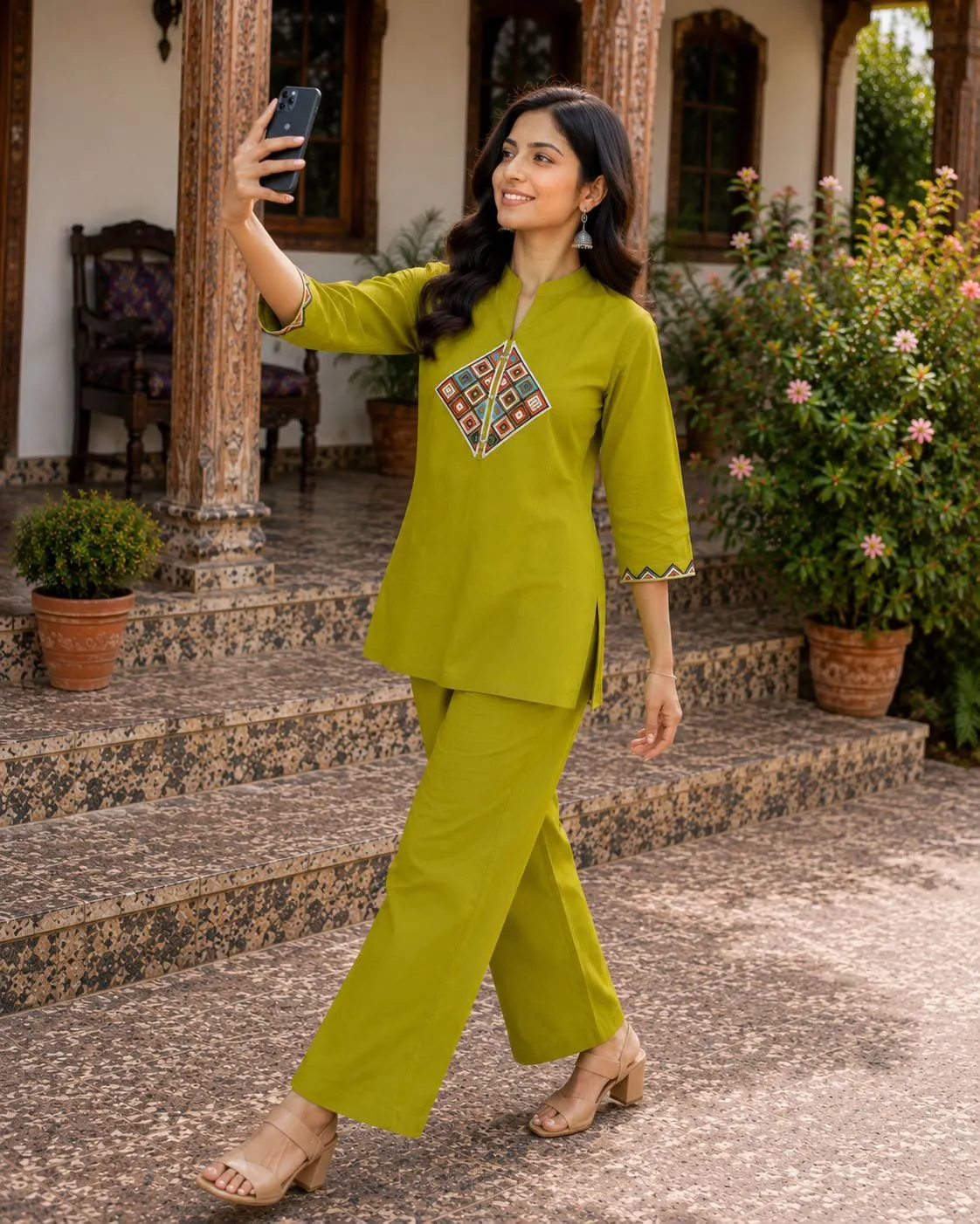 FVD Siqndar Popty Dhabu Cotton Kurti Pant Set 2