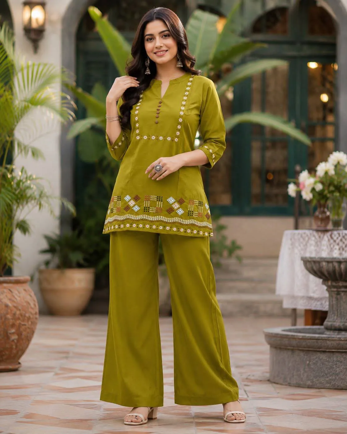 FVD Taj Mahal Dhabu Cotton Kurti Pant Set