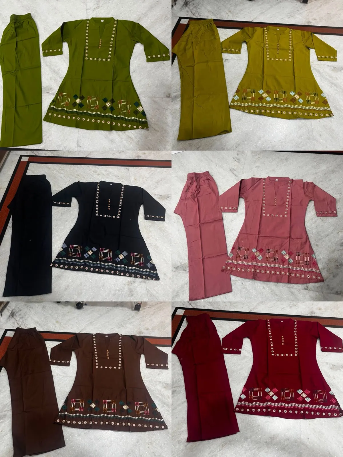 FVD Taj Mahal Dhabu Cotton Kurti Pant Set 3