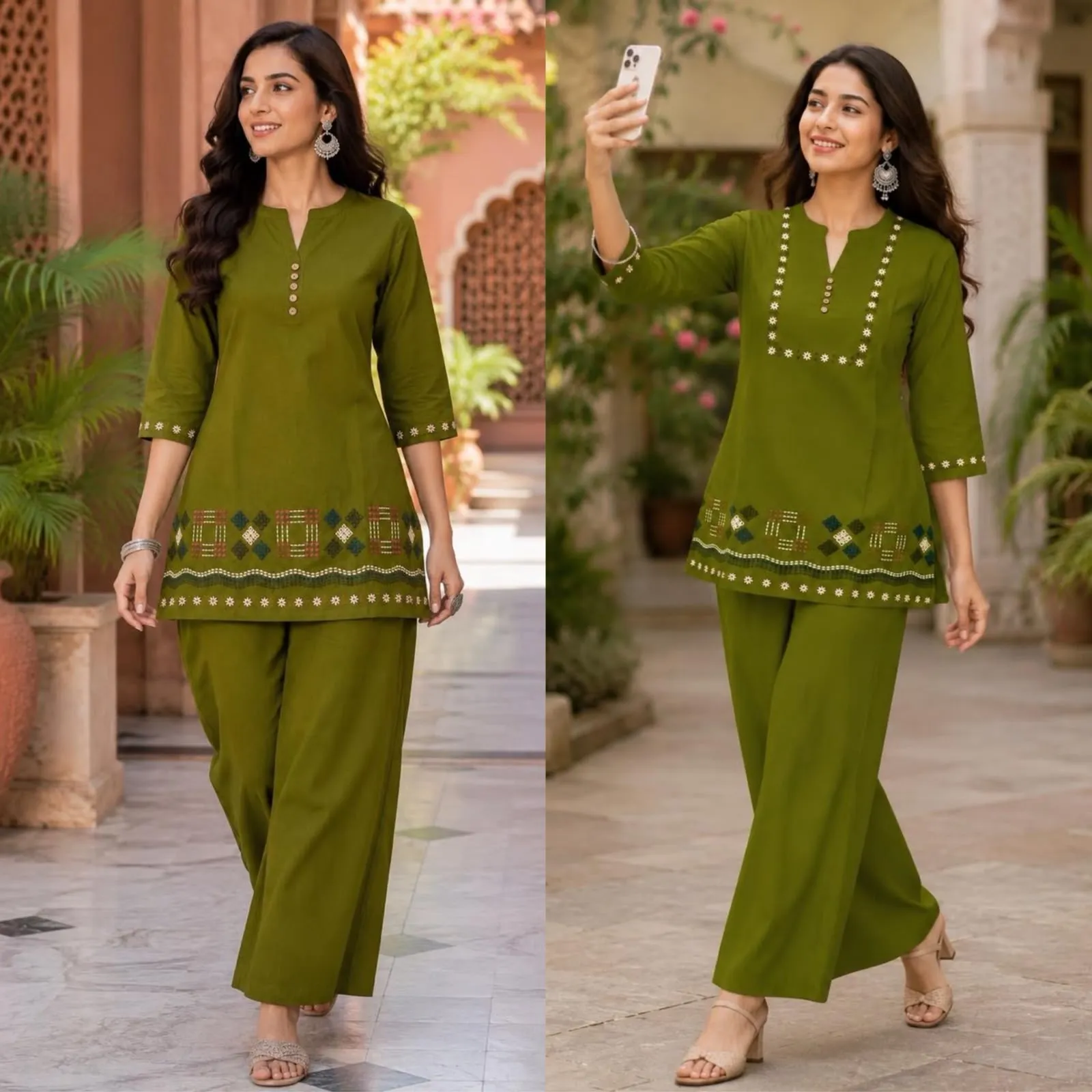 FVD Tajmahal Dhabu Cotton Kurti Pant Set 1