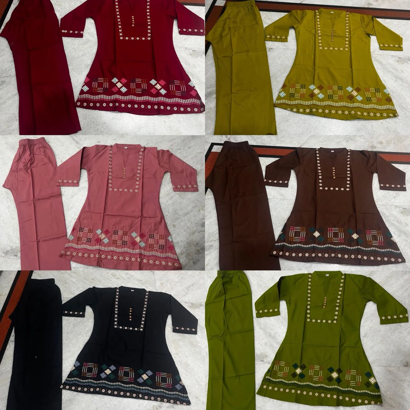 FVD Tajmahal Dhabu Cotton Kurti Pant Set 3