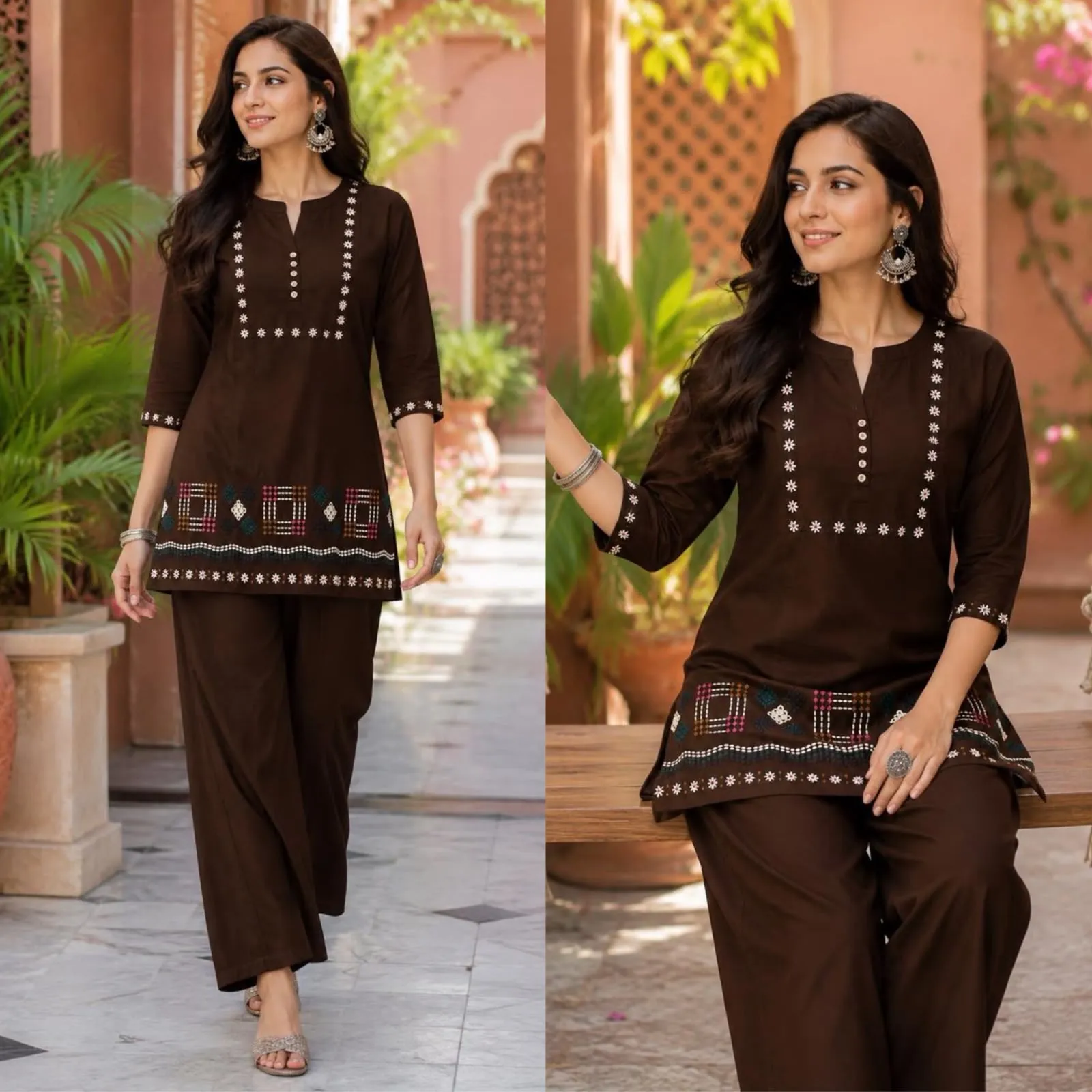 FVD Tajmahal Dhabu Cotton Kurti Pant Set 4