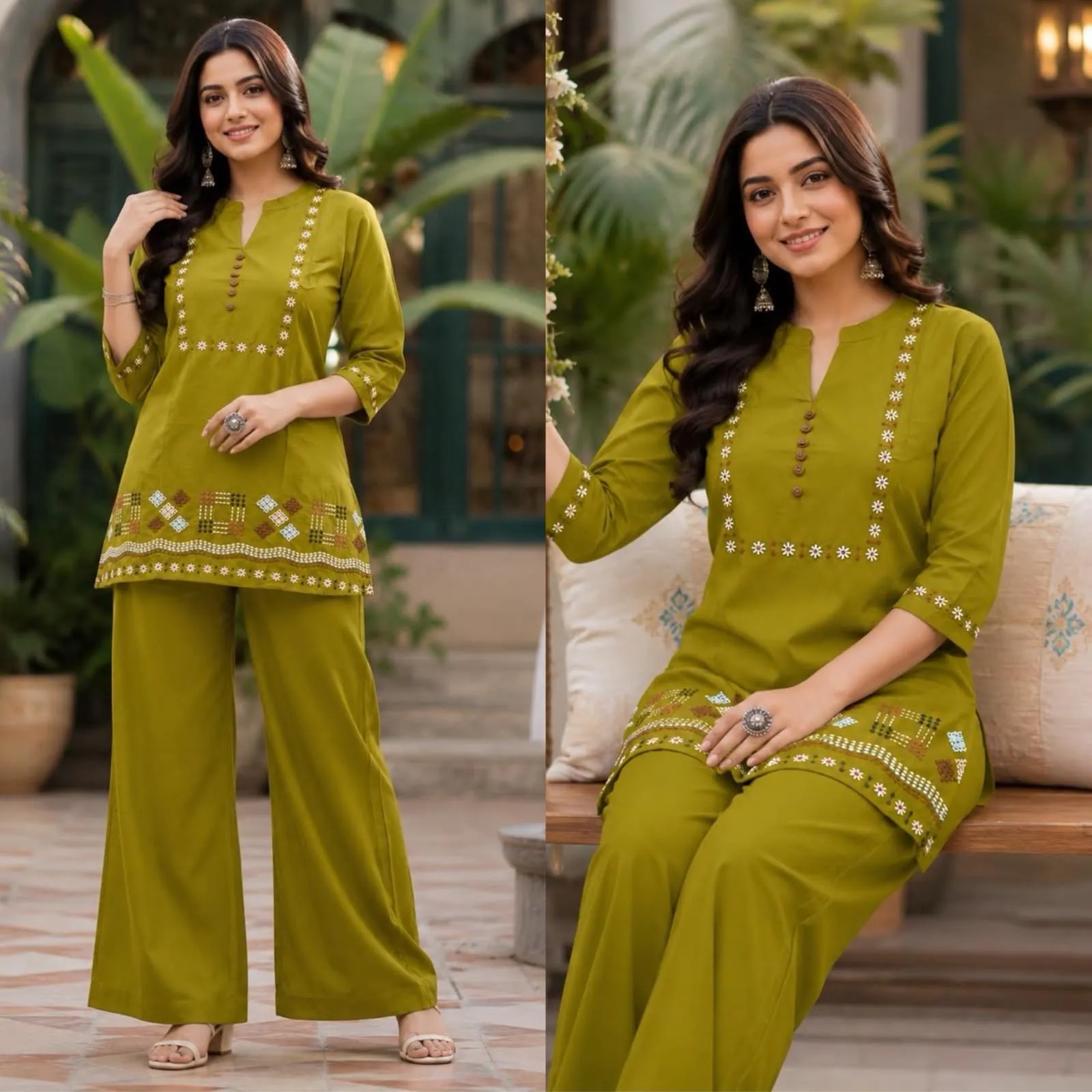 FVD Tajmahal Dhabu Cotton Kurti Pant Set 5