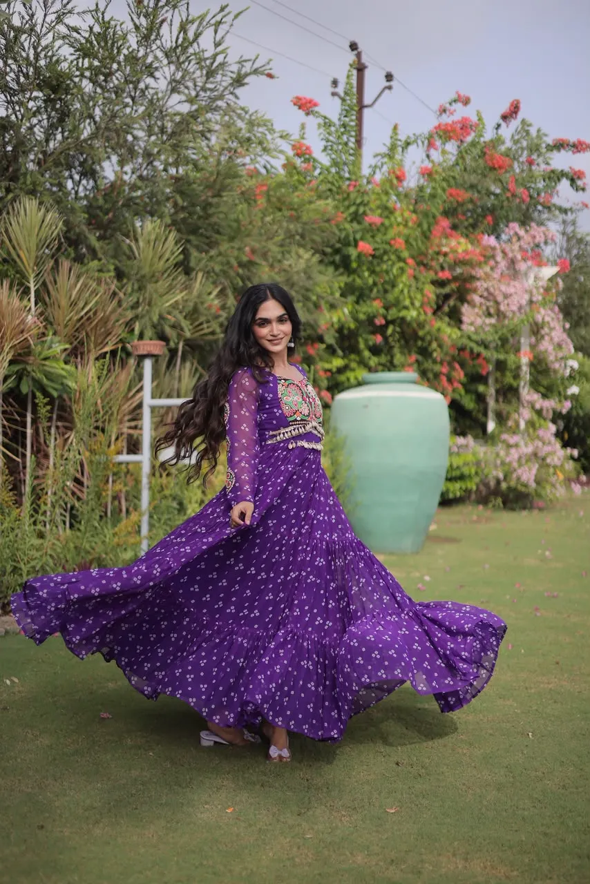 KA 1268 Bandhani Gown 3